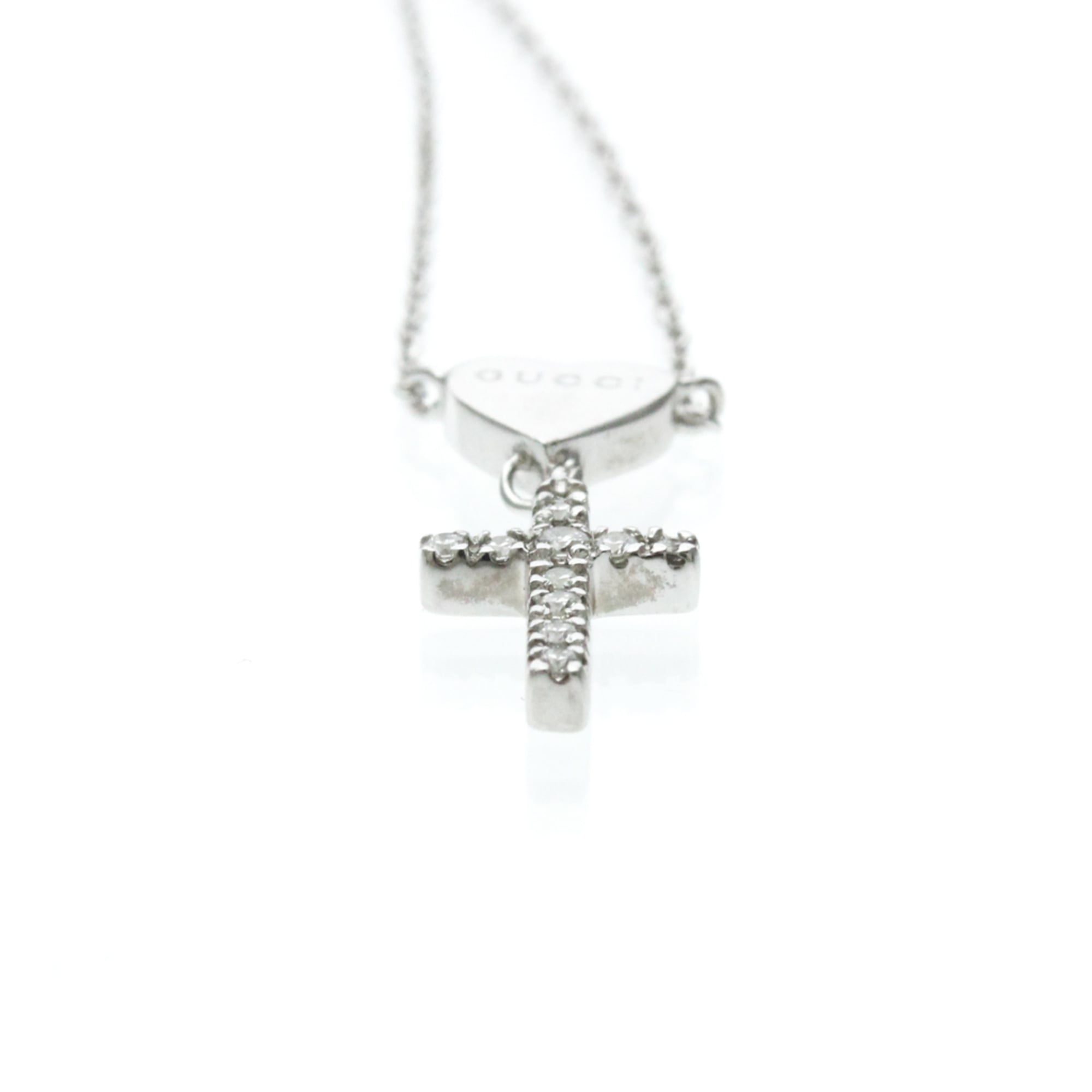 Pendant Necklace 18K White Gold with Diamond