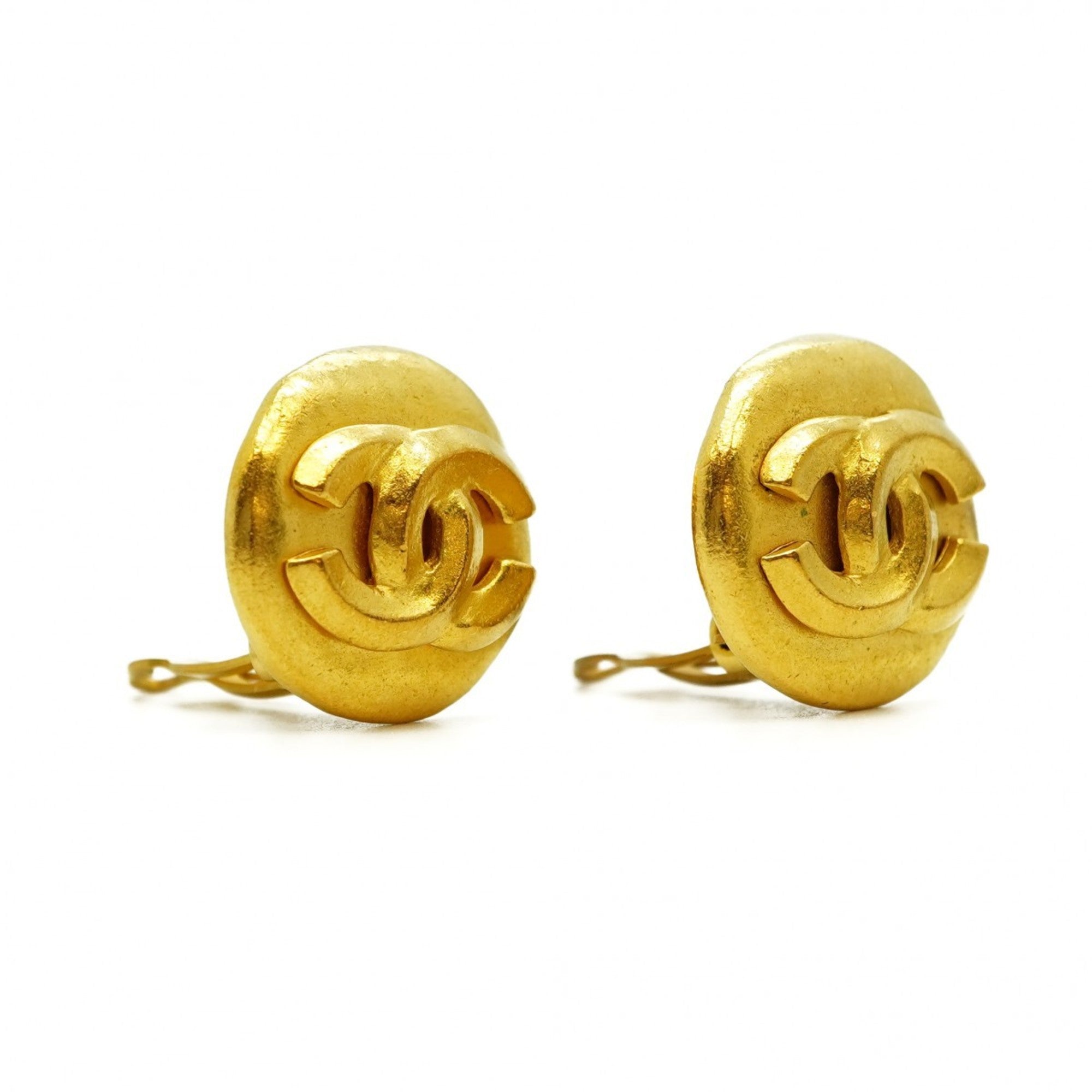 CC Logo Clip-On Earrings Metal Gold-Tone Metal