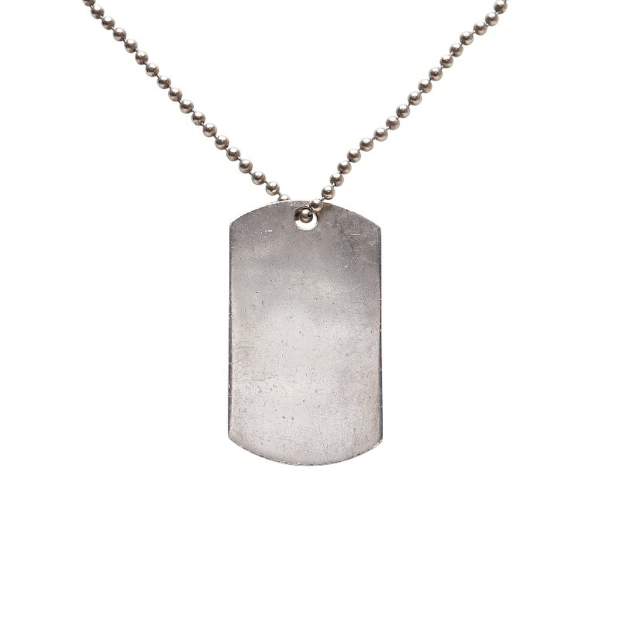 Dog Tag Pendant Necklace Sterling Silver