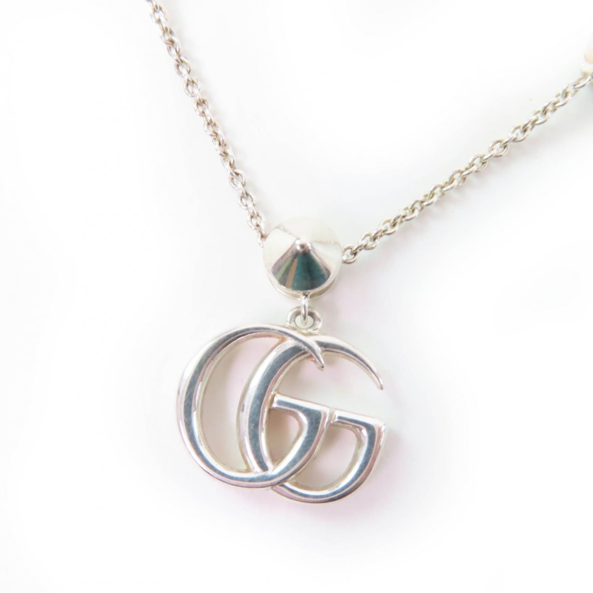 Pendant Necklace Sterling Silver with Mother of Pearl and Color Stone