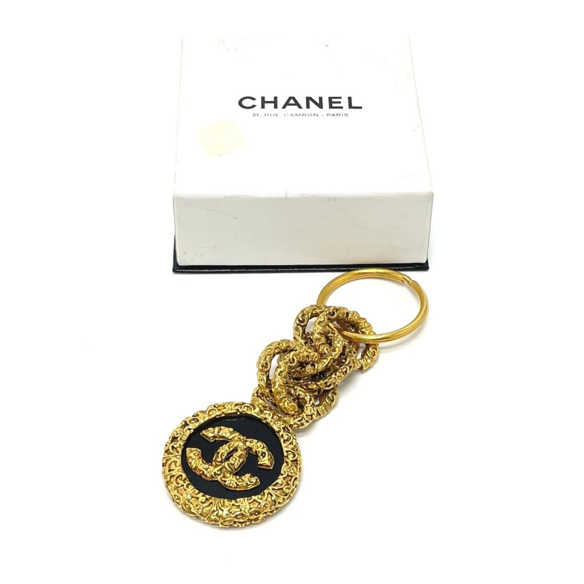 Vintage Key Charm Brass Black and Gold Handbag Charm