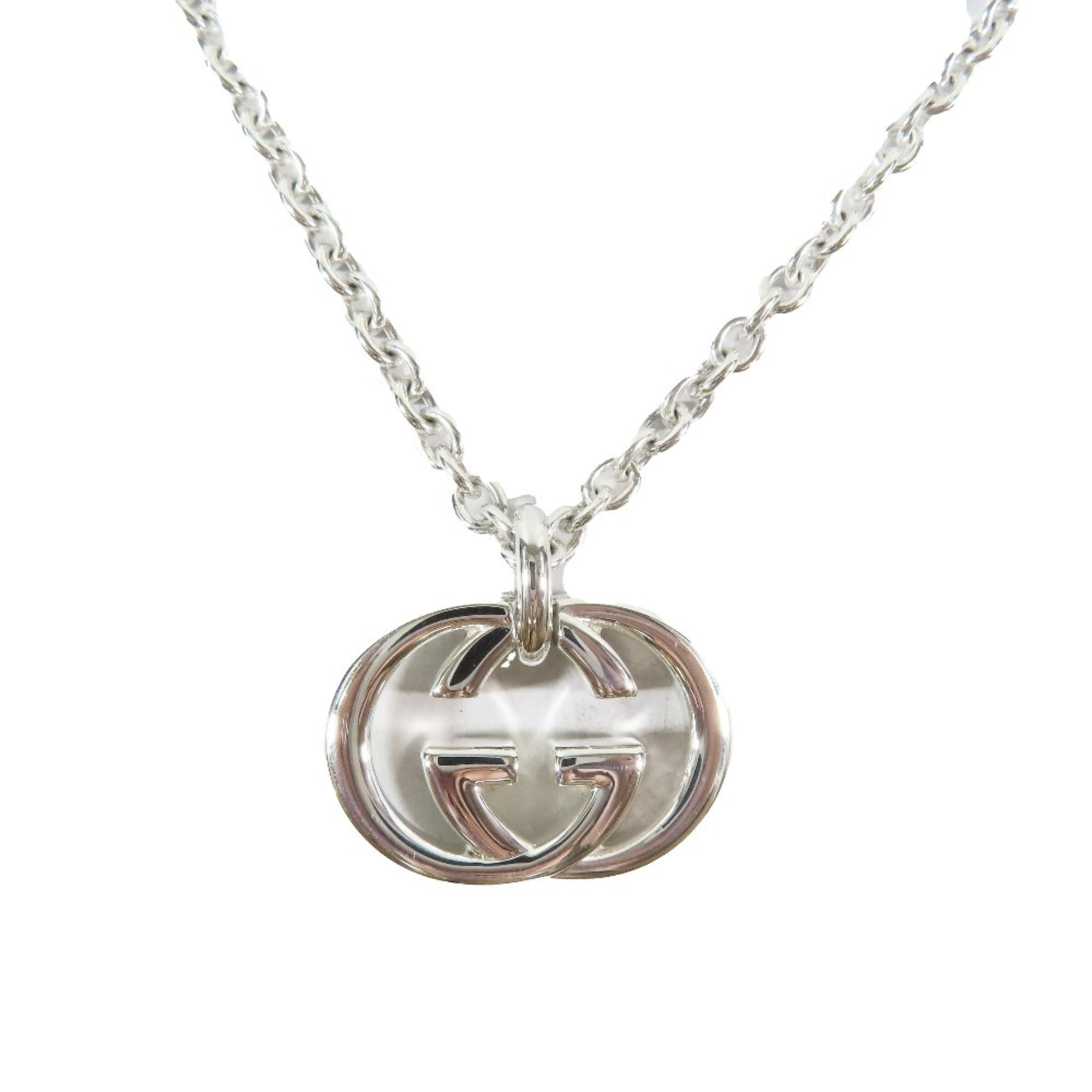 Interlocking G Pendant Necklace Sterling Silver