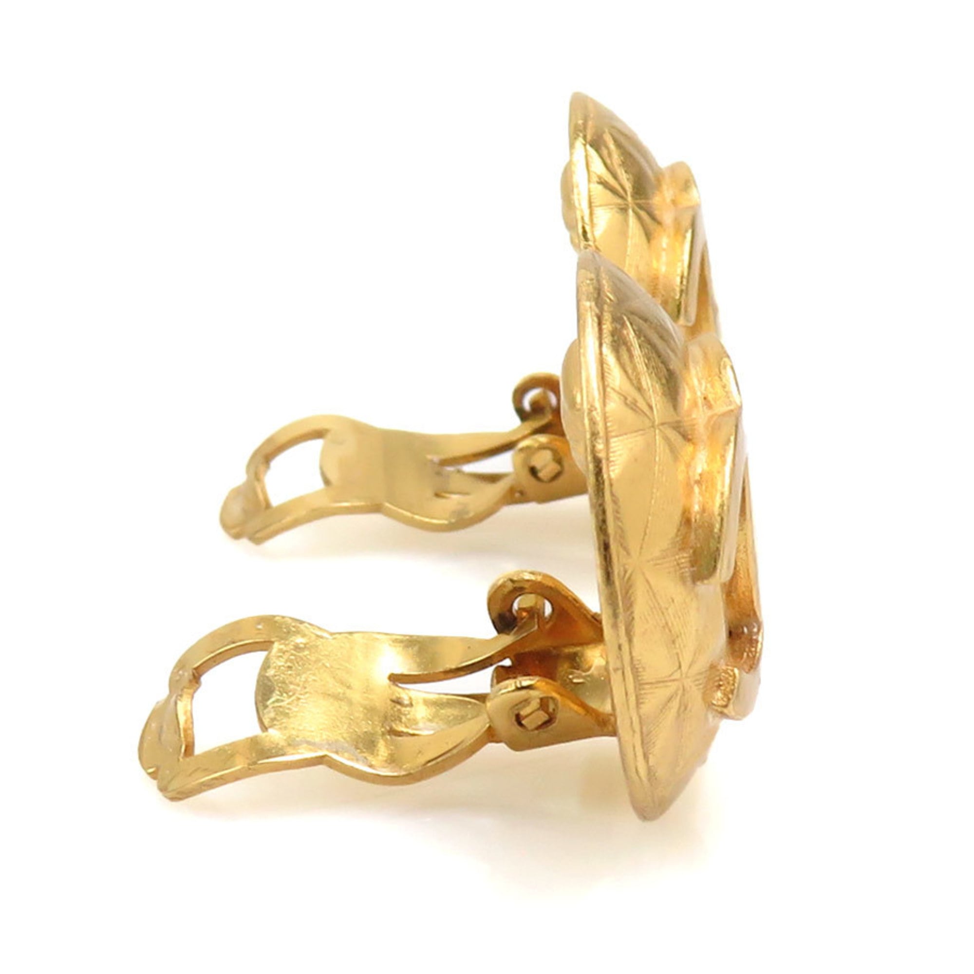 CC Logo Clip-On Earrings Gold-Tone Metal Gold-Tone Metal