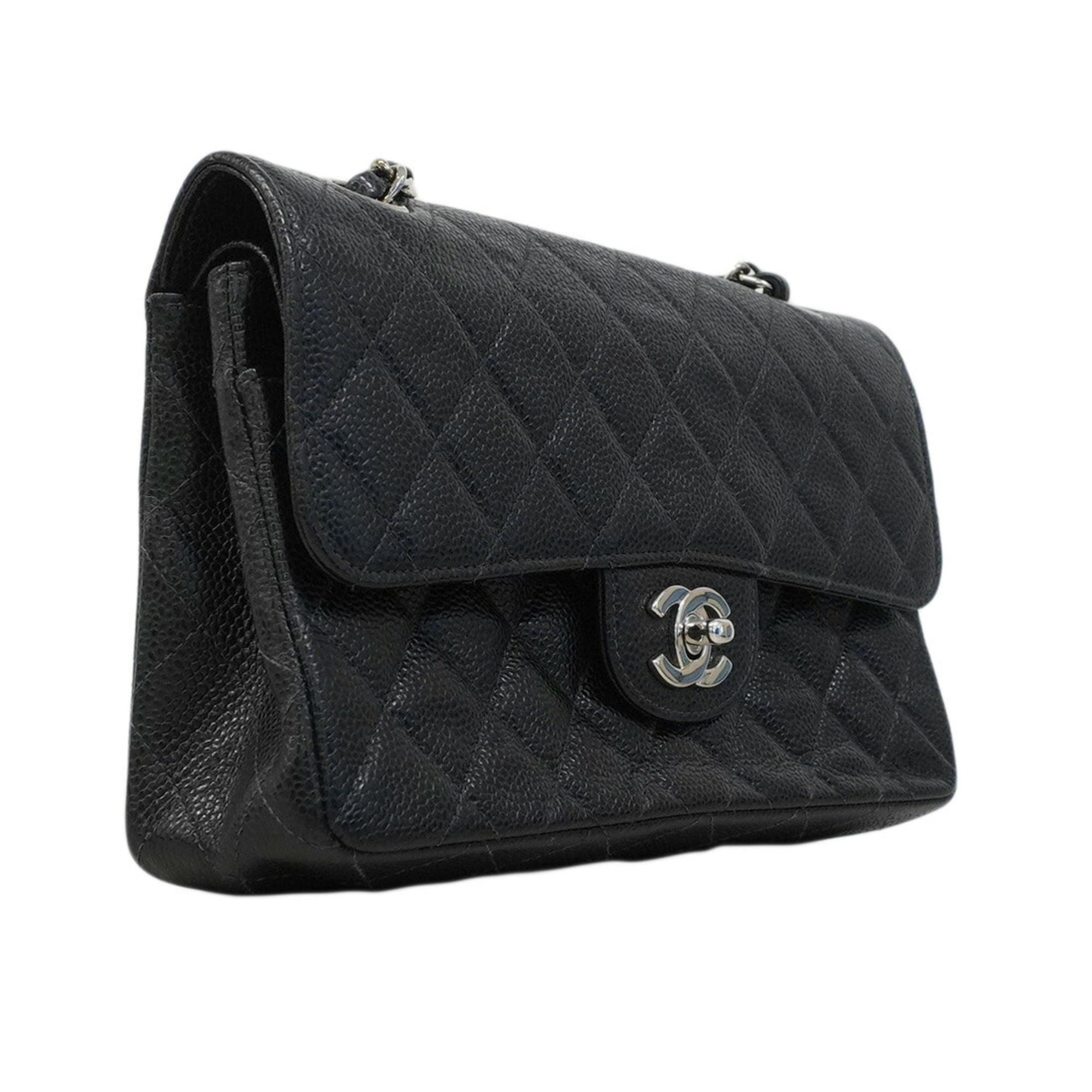 Vintage Classic Double Flap Bag Quilted Caviar Small