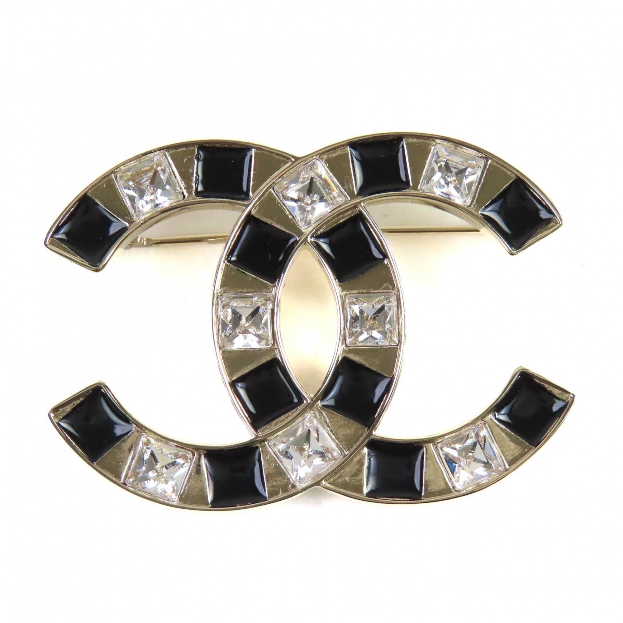 CC Logo Brooch Gold-Tone Metal