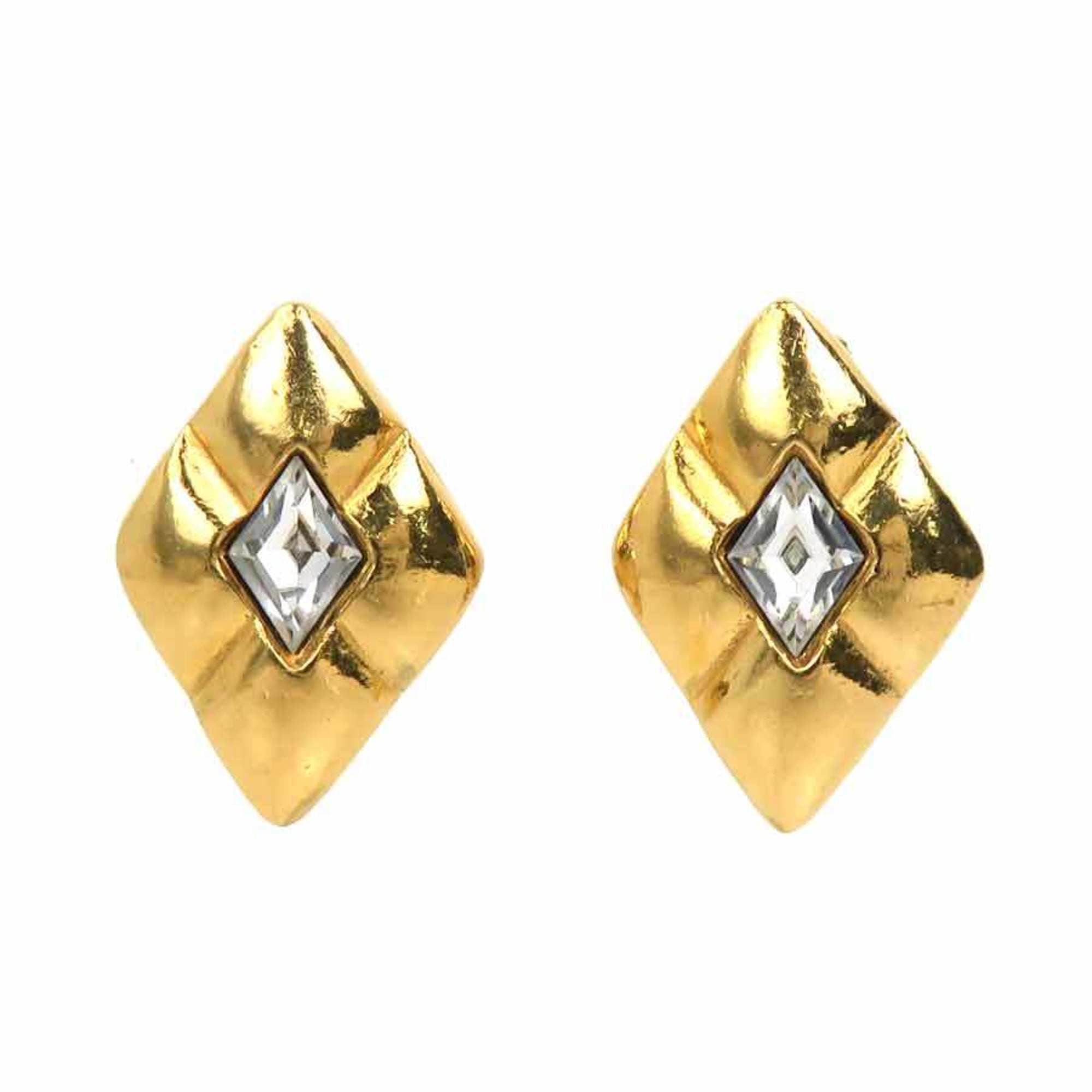 Rhinestone Clip-On Earrings Metal and Rhinestone