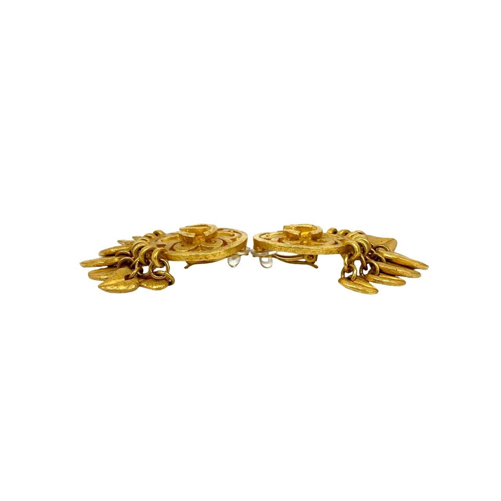 CC Logo Clip-On Earrings Metal Gold-Tone Metal