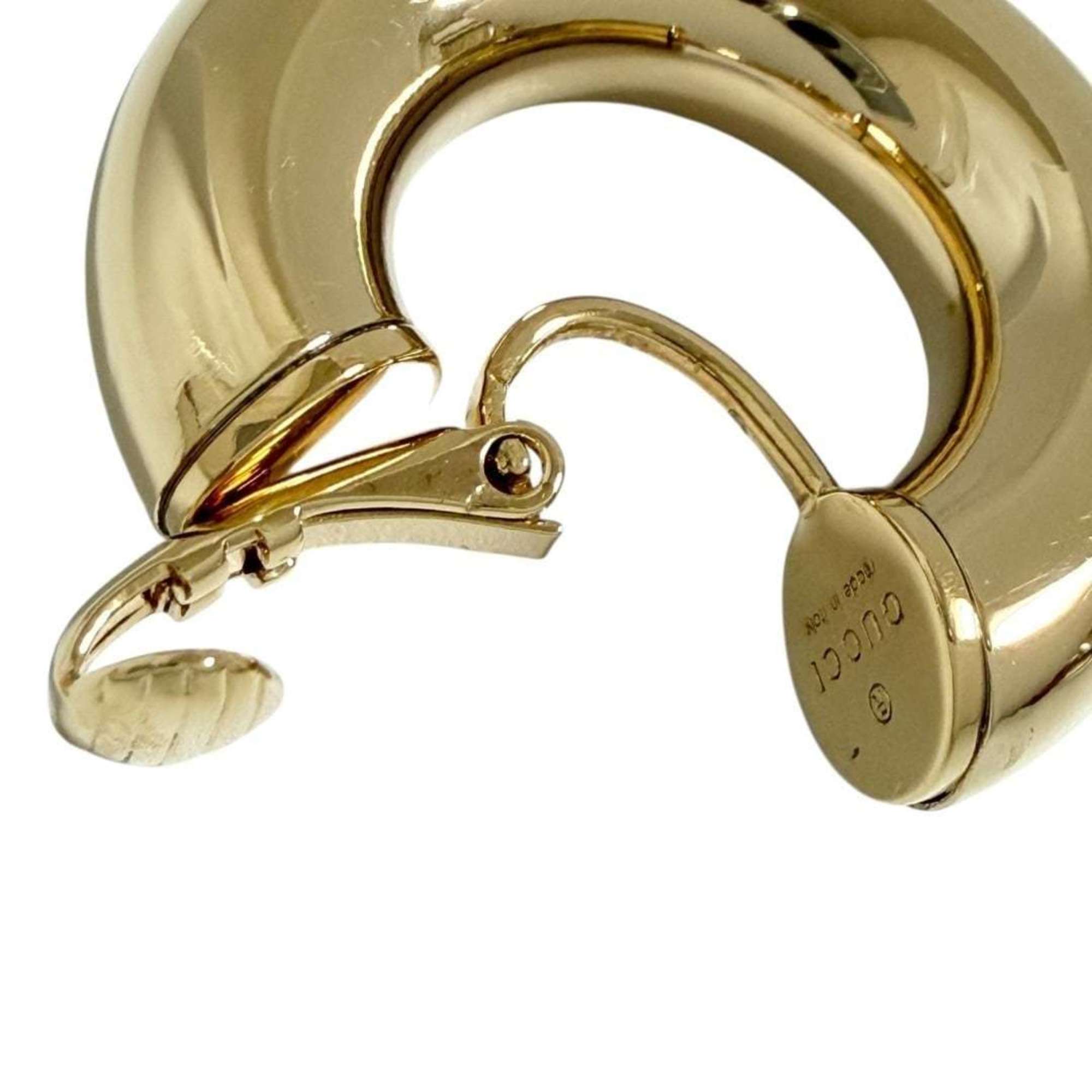 Single Clip-On Earring Hoop Clip-On Gold-Tone Metal