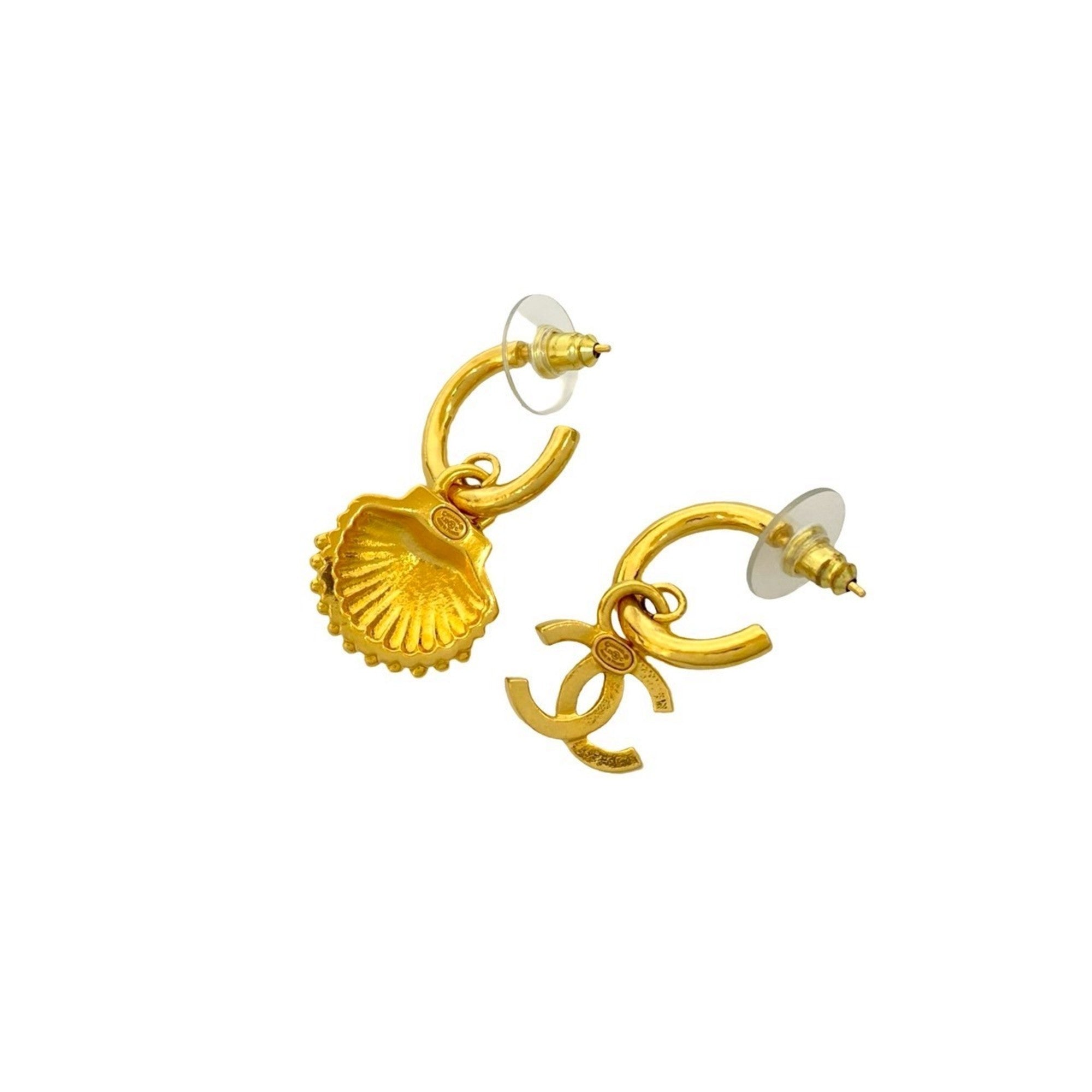 CC Logo Earrings Metal Gold-Tone Metal