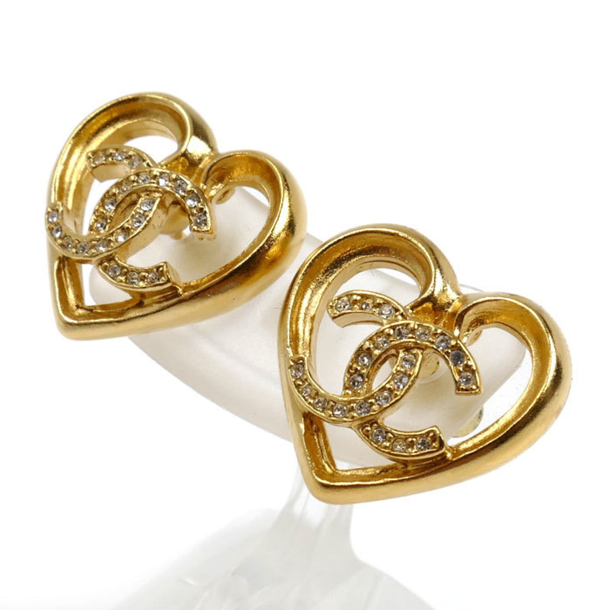 CC Logo Heart Earrings Metal