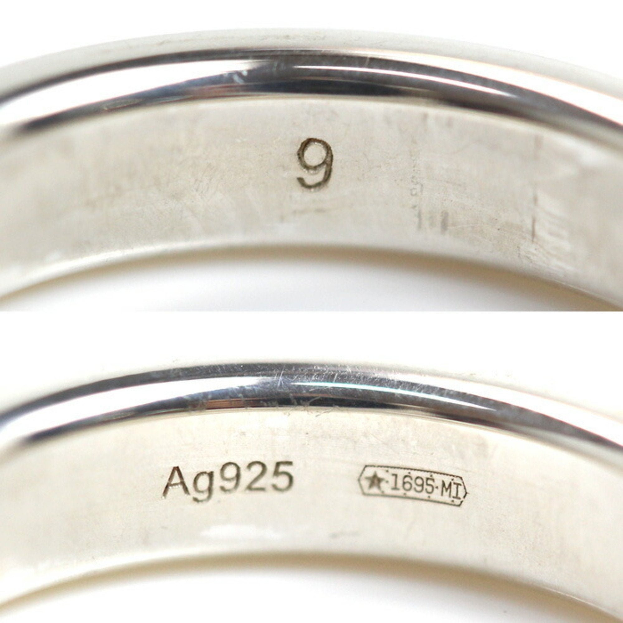 Diagonal Interlocking G Ring Sterling Silver