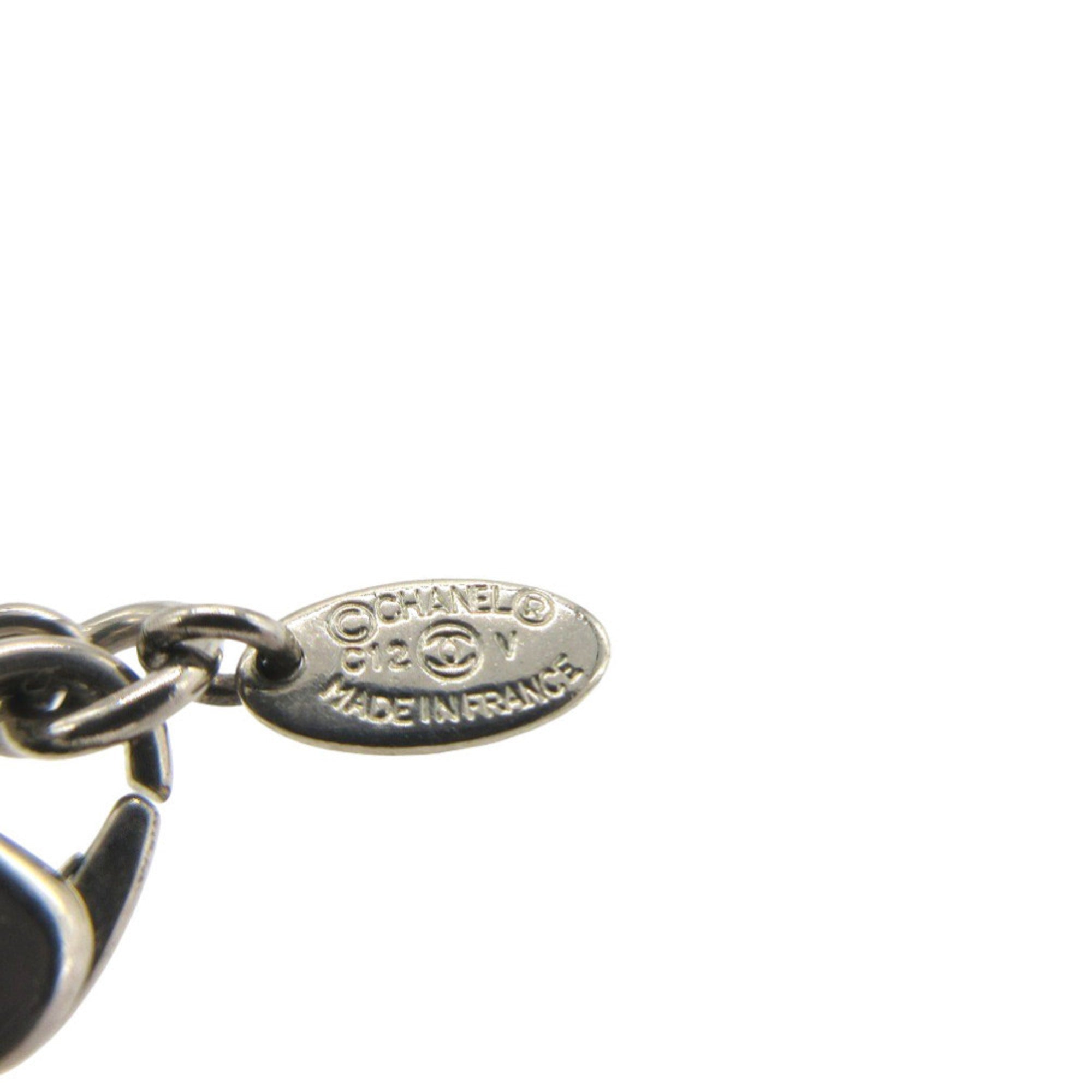 CC Logo Pendant Necklace Silver-Tone Metal
