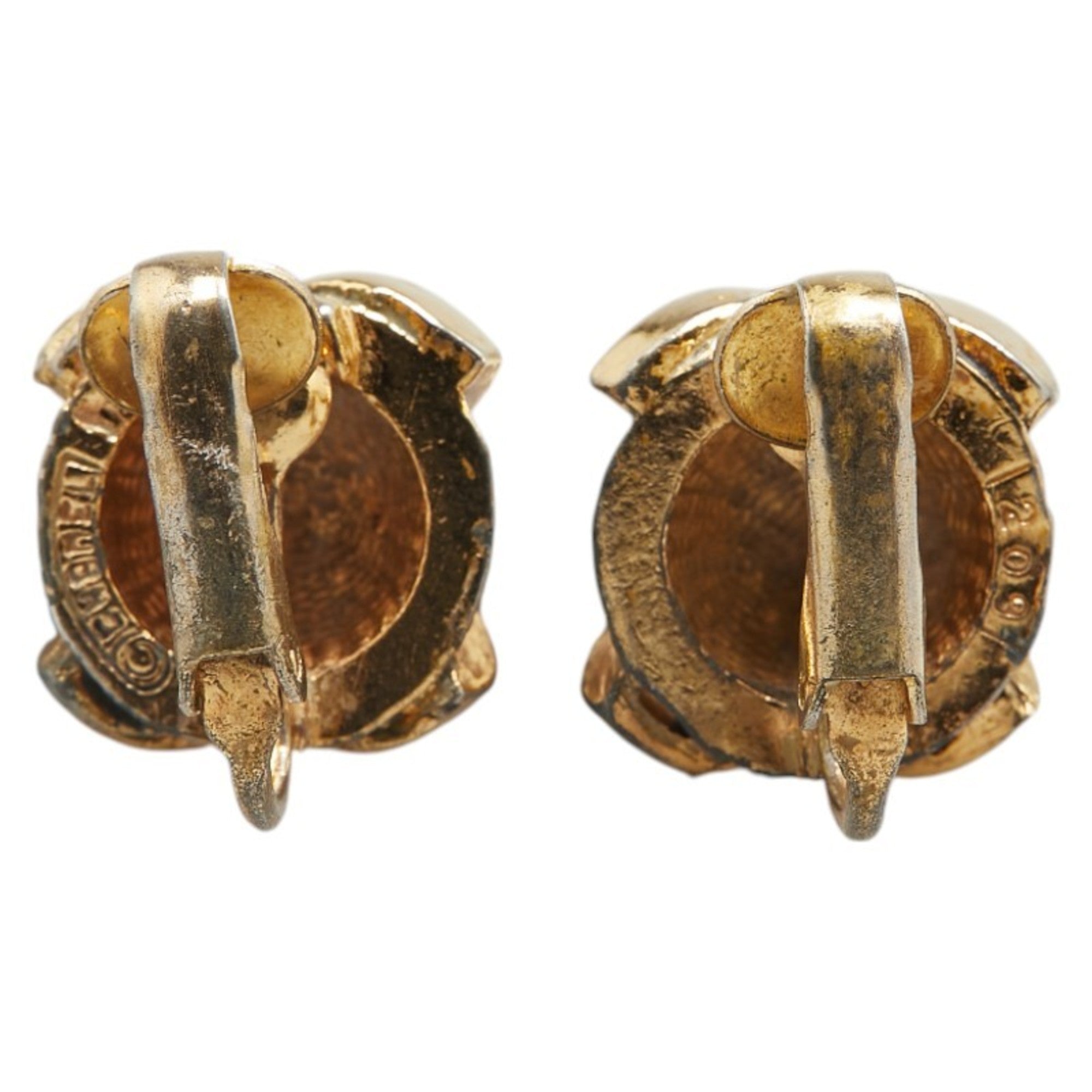 CC Logo Clip-On Earrings Metal Gold-Tone Metal