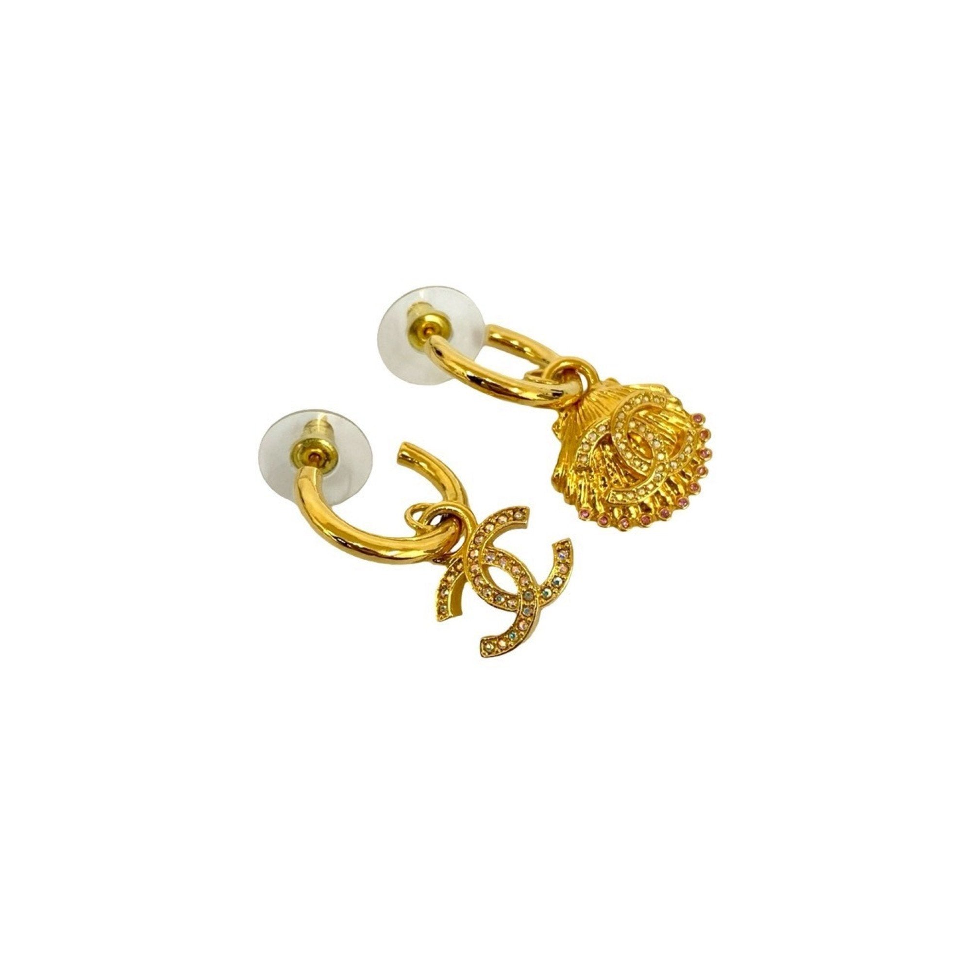 CC Logo Earrings Metal Gold-Tone Metal