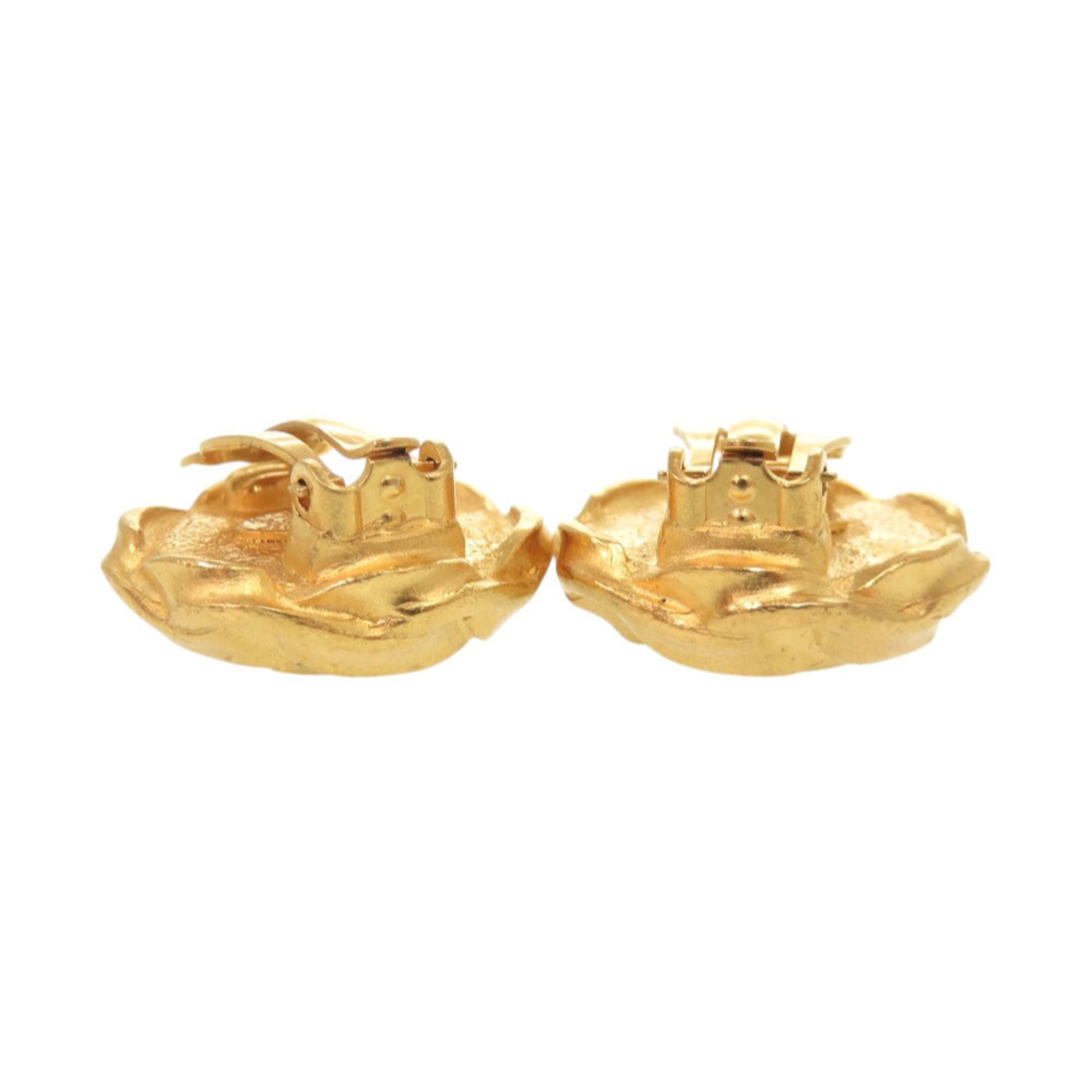 CC Logo Clip-On Earrings Gold-Tone Metal Gold-Tone Metal