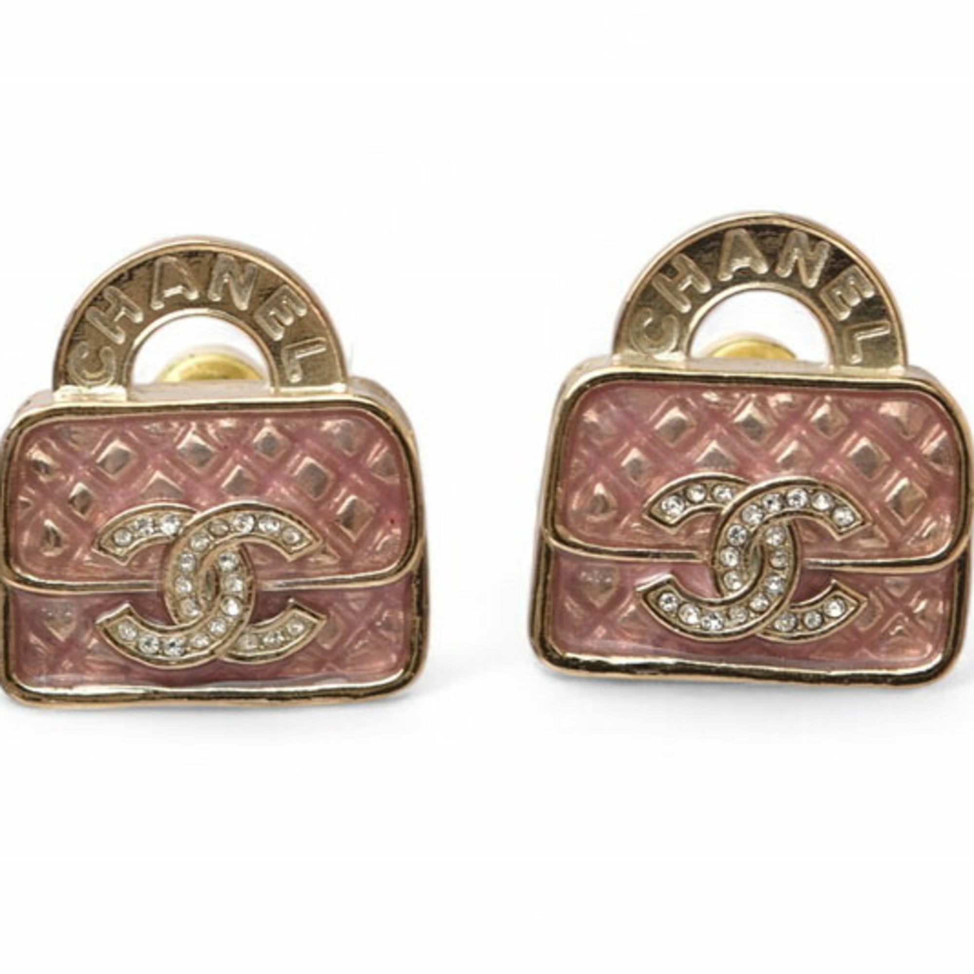 Rhinestone Earrings Gold and Rhinestone