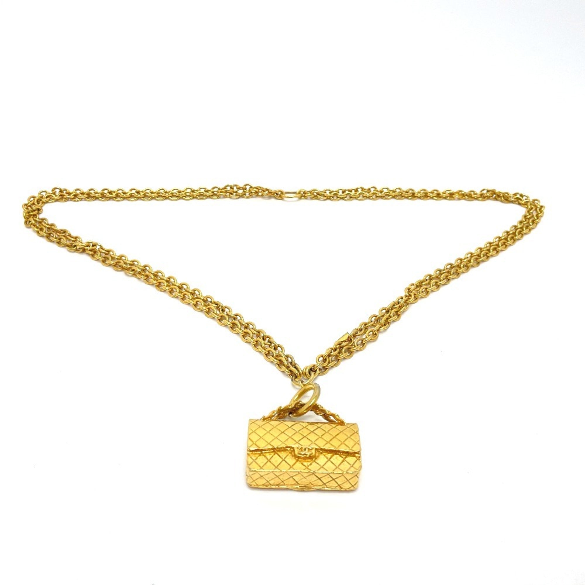 Vintage Matelasse Pendant Necklace Gold