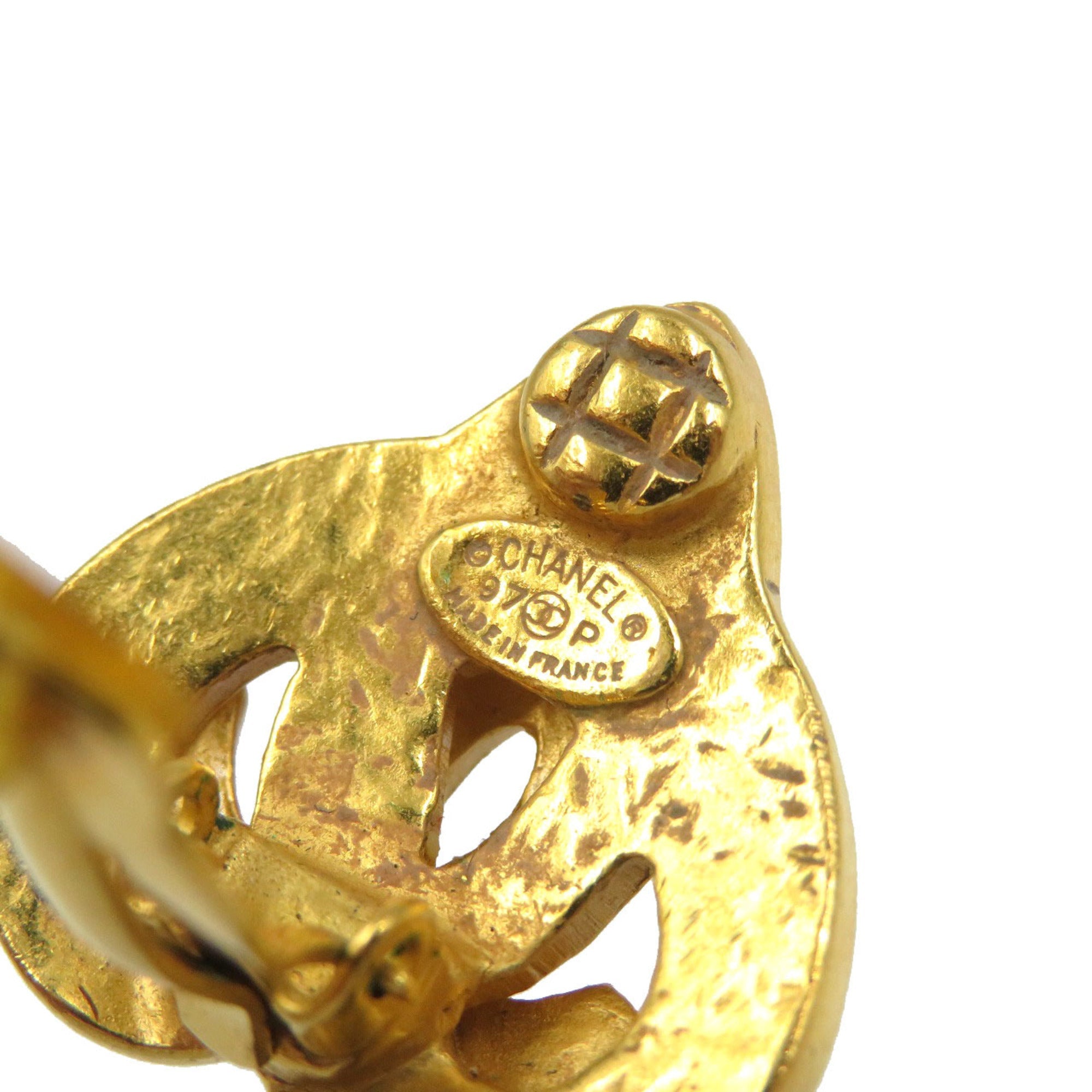 CC Logo Clip-On Earrings Gold-Tone Metal Gold-Tone Metal