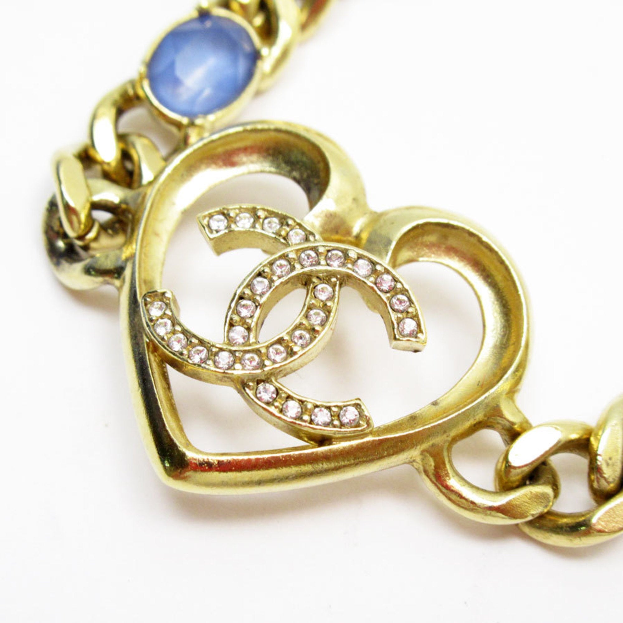 CC Logo Pendant Necklace Gold-Tone Metal