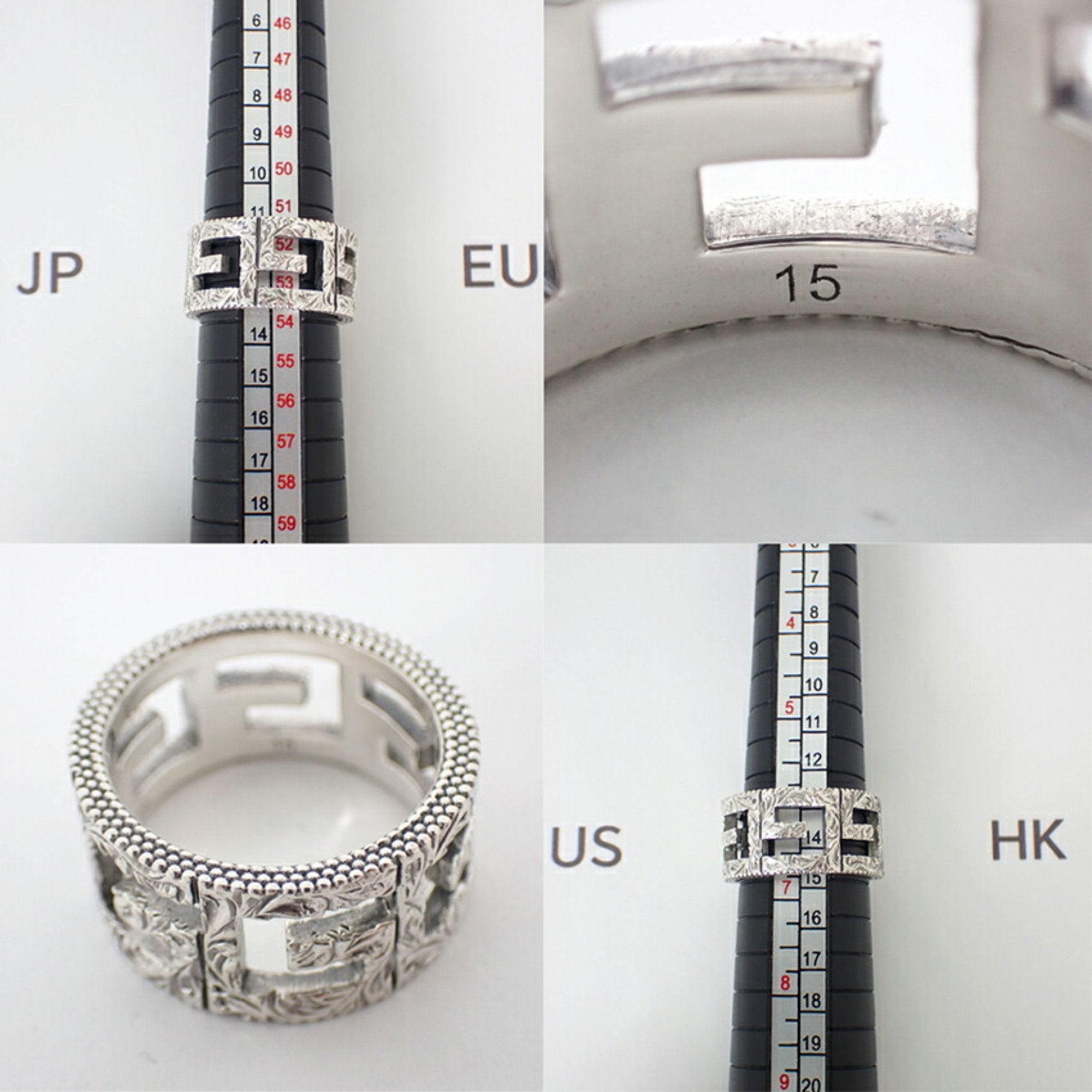 Arabesque Square G Wide Ring Sterling Silver