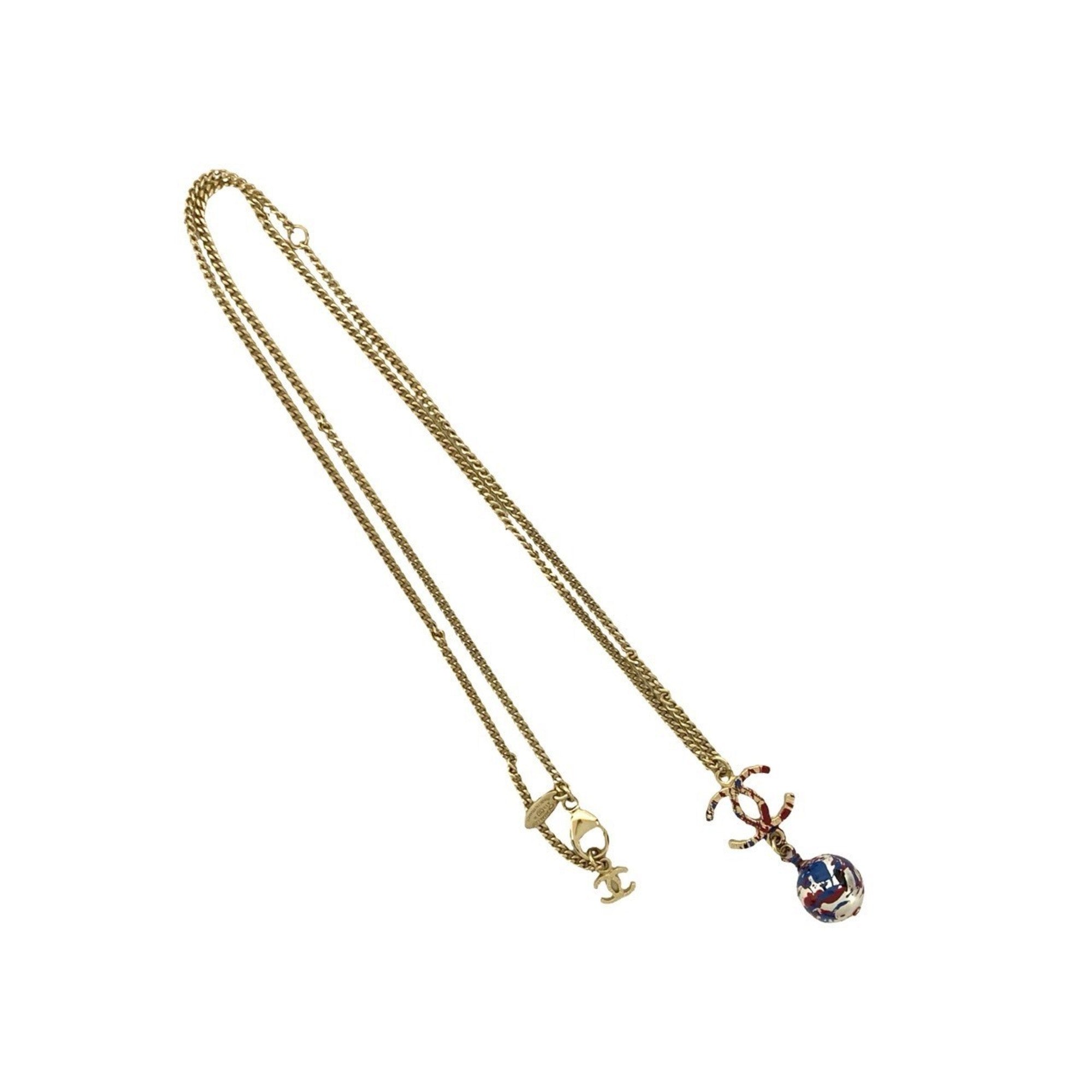 CC Logo Chain Pendant Necklace Metal