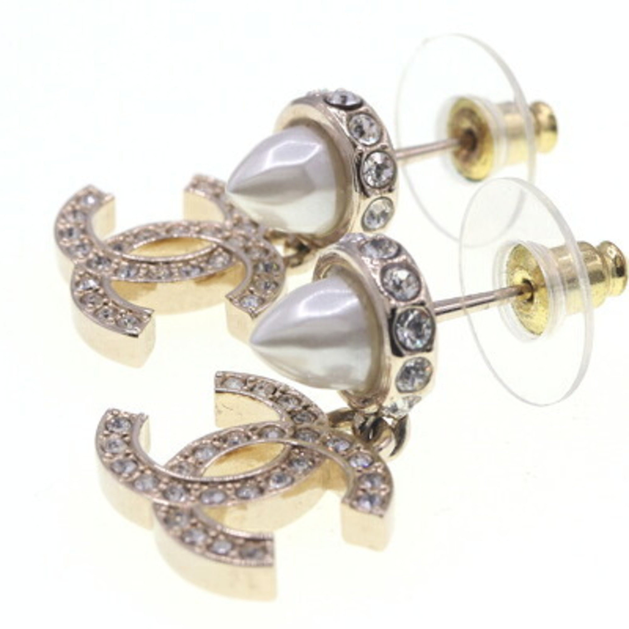 CC Logo Earrings Gold-Tone Metal