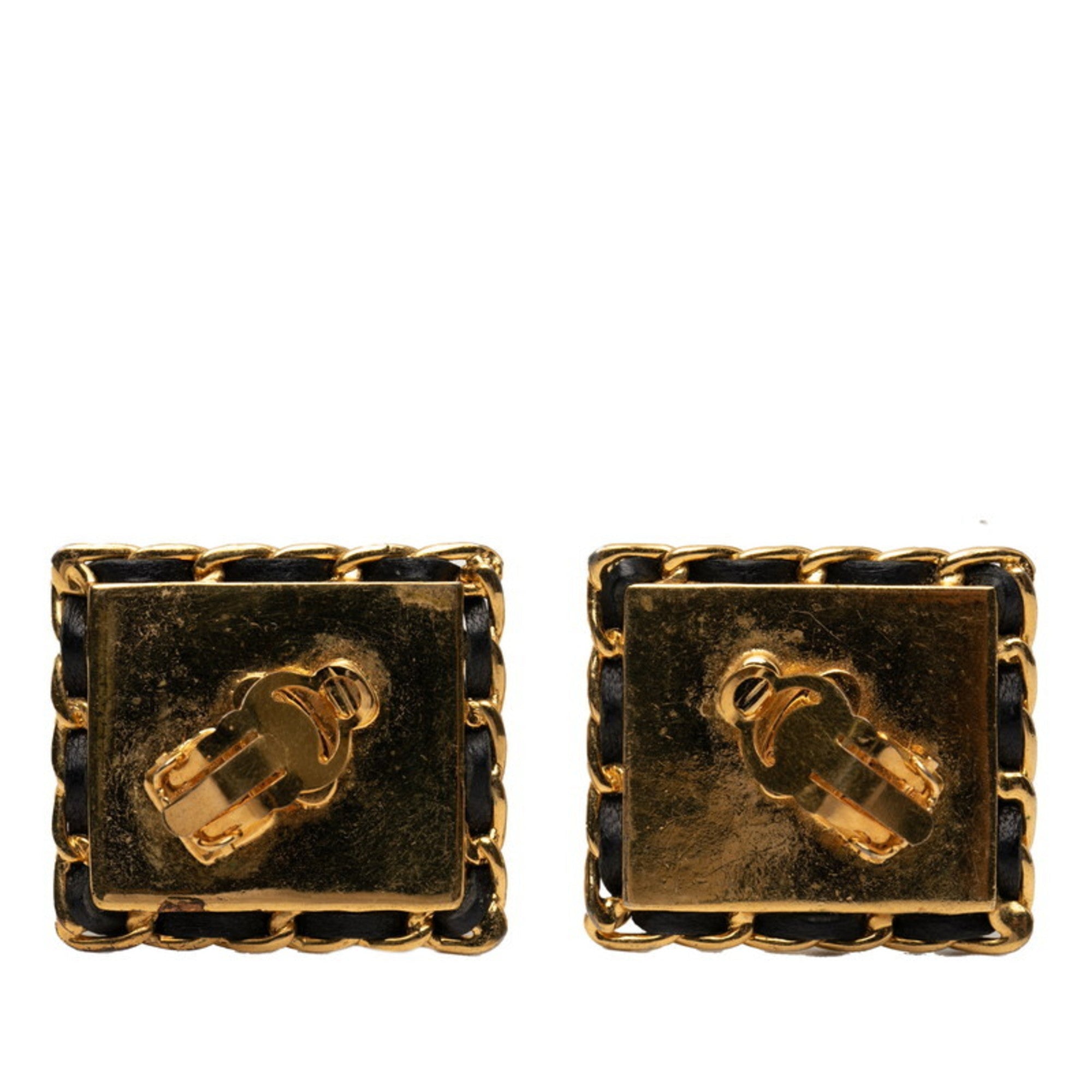 CC Logo Clip-On Earrings Gold-Tone Metal