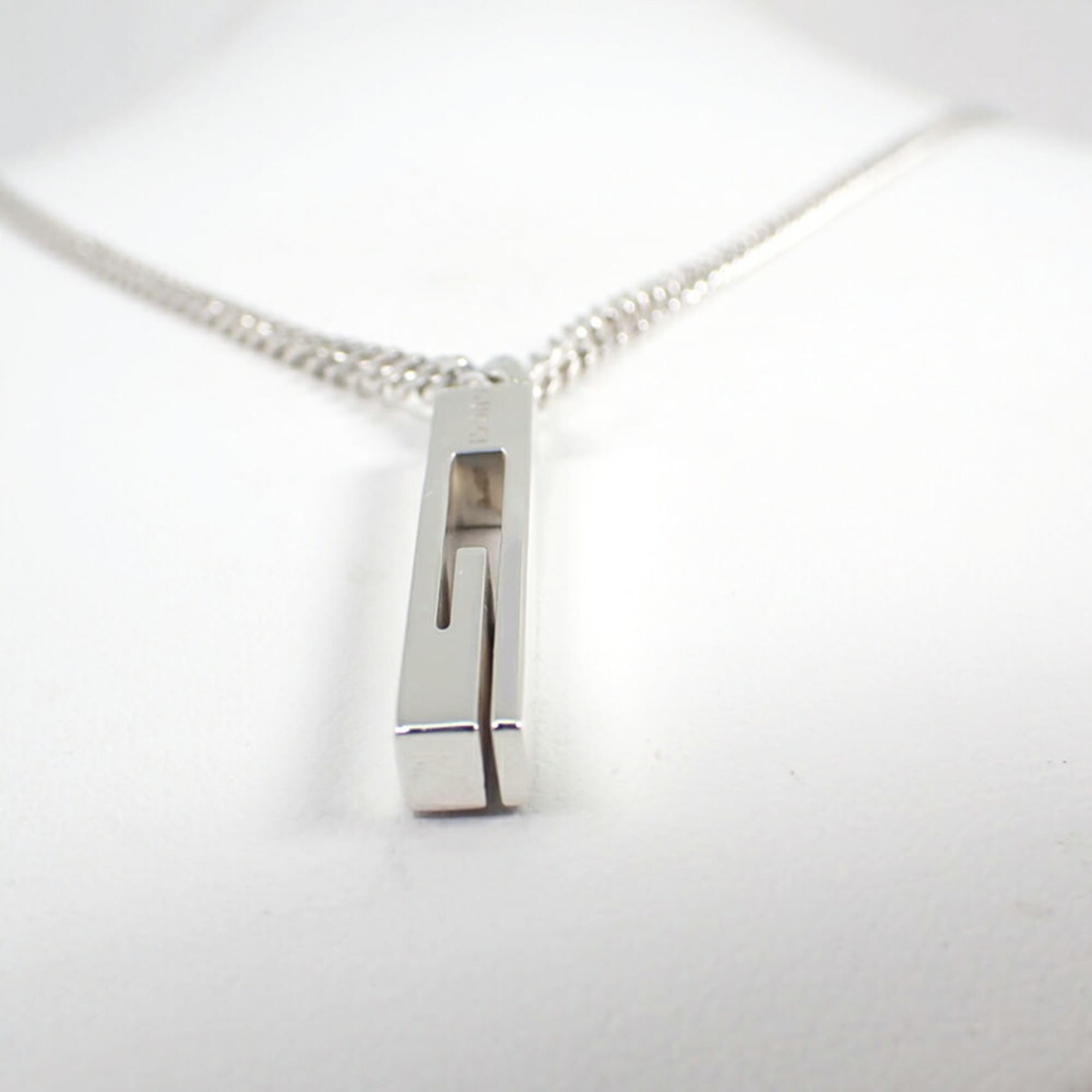 G Motif Pendant Necklace Sterling Silver