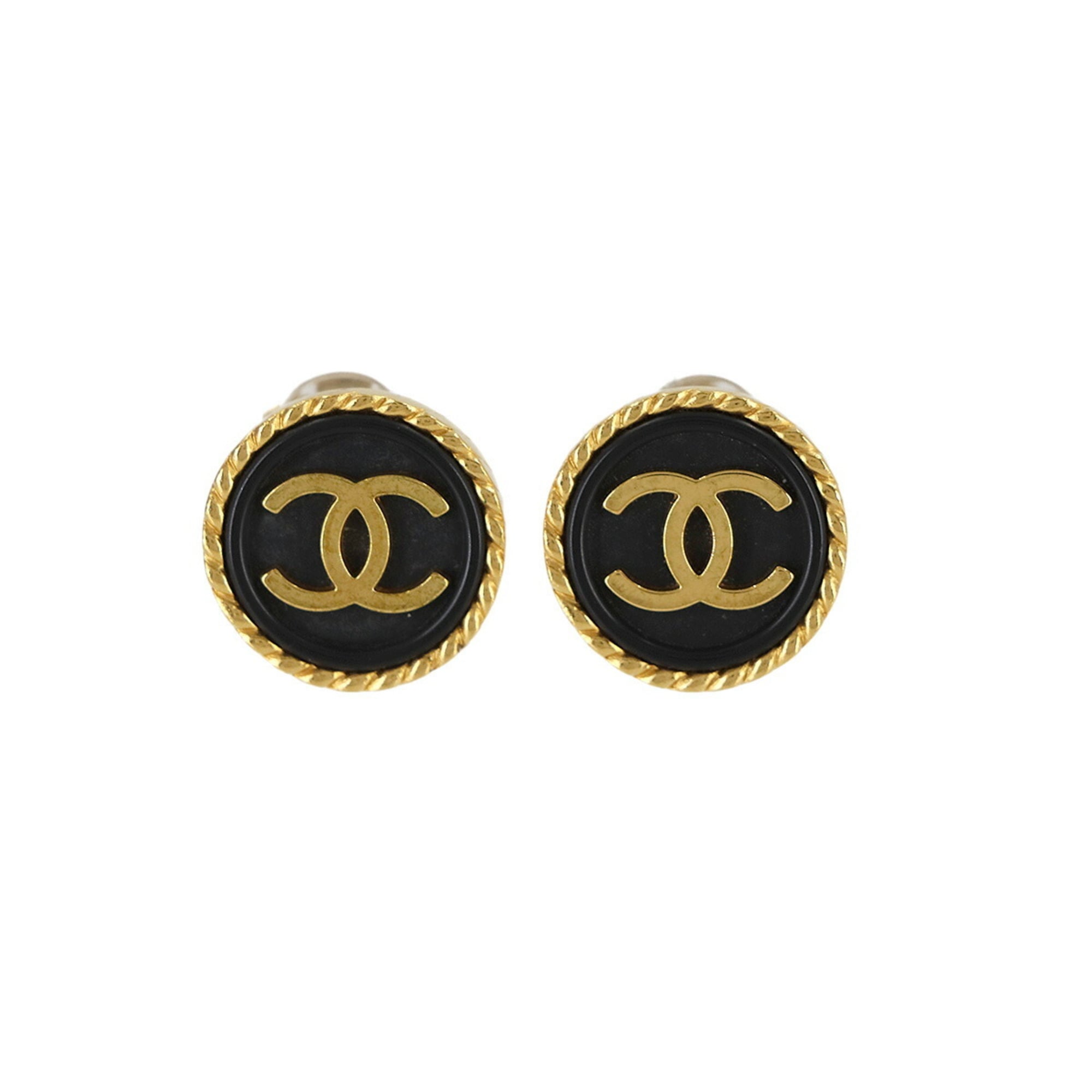 CC Logo Clip-On Earrings Gold-Tone Metal Gold-Tone Metal