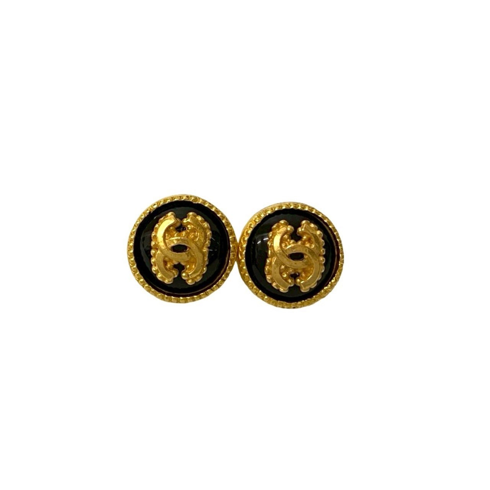 CC Logo Clip-On Earrings Metal Gold-Tone Metal