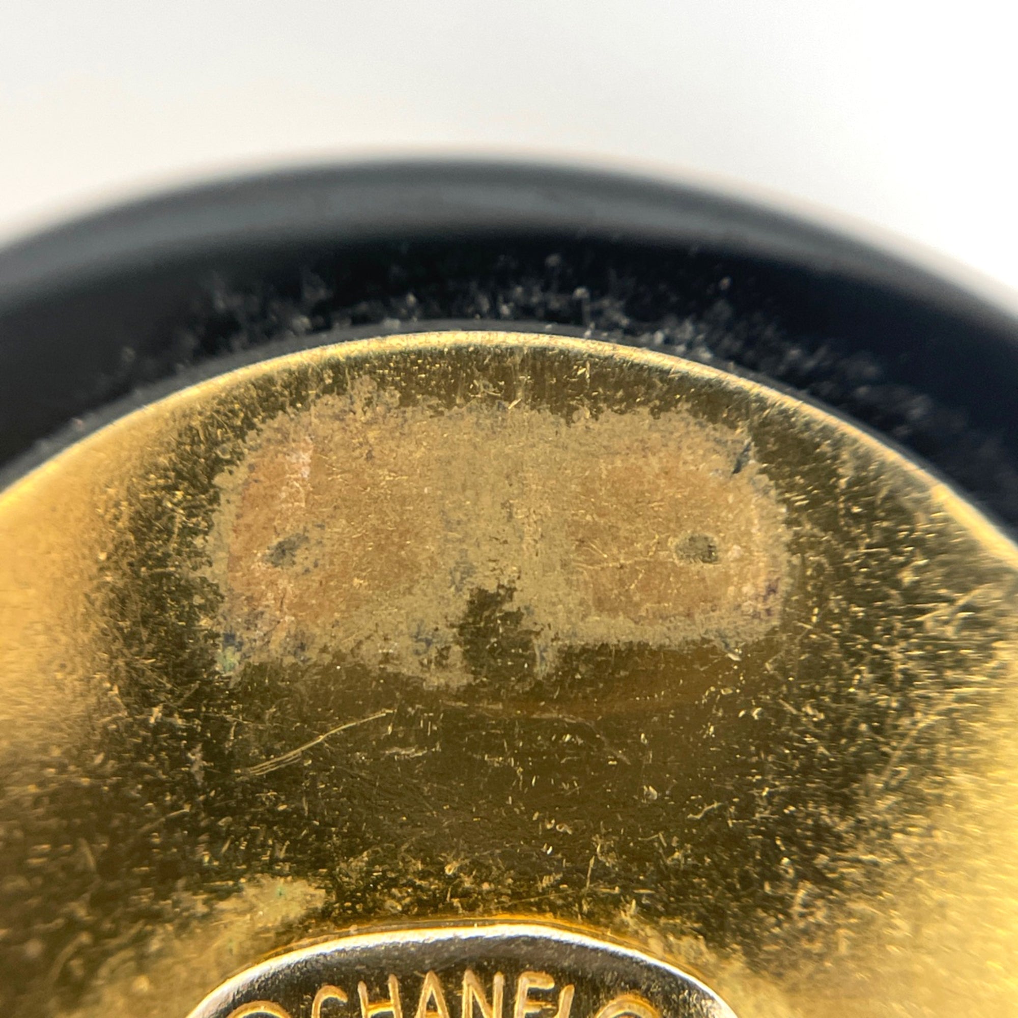CC Logo Round Clip-On Earrings Gold-Tone Metal