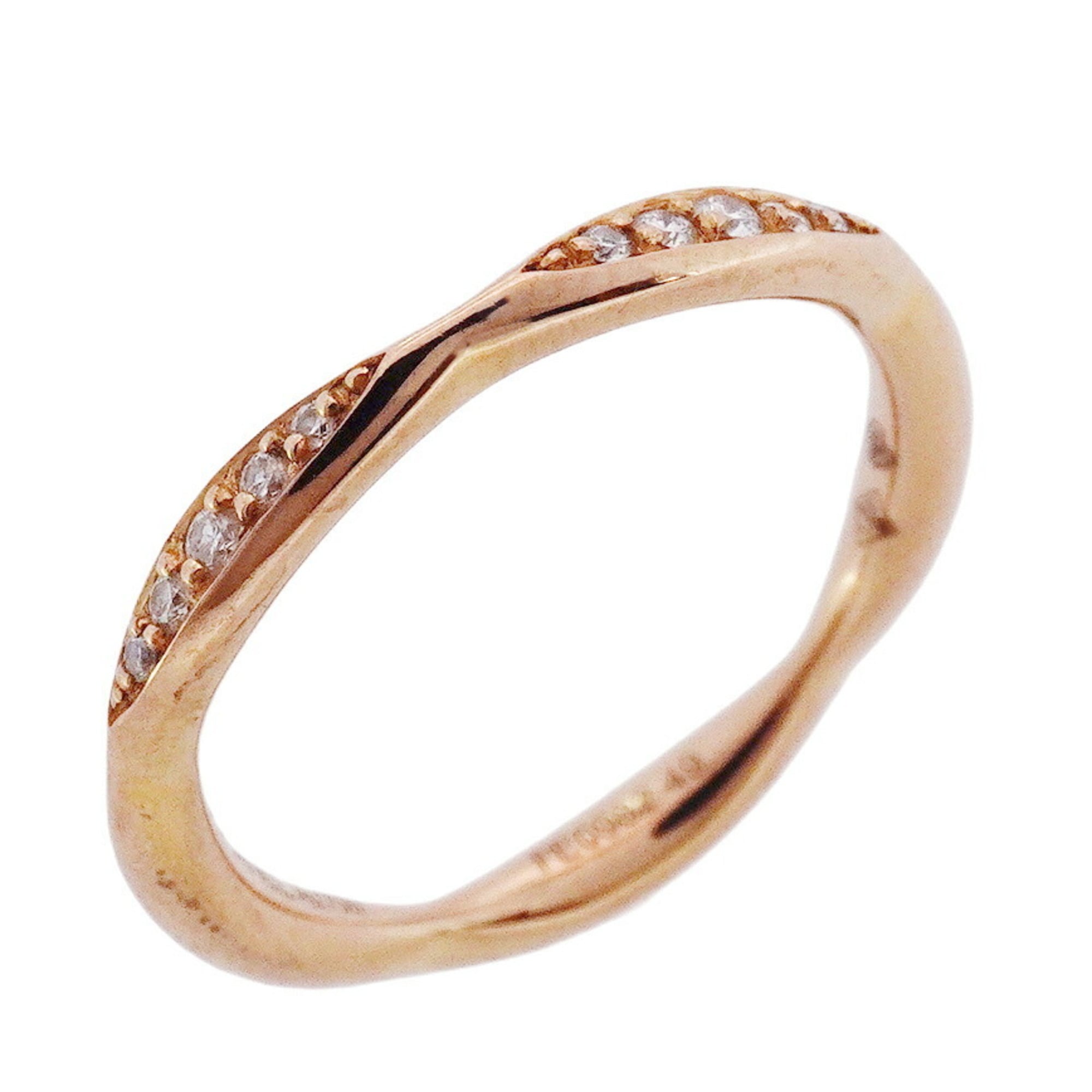 Camellia Half Eternity Ring 18K Rose Gold with Diamond