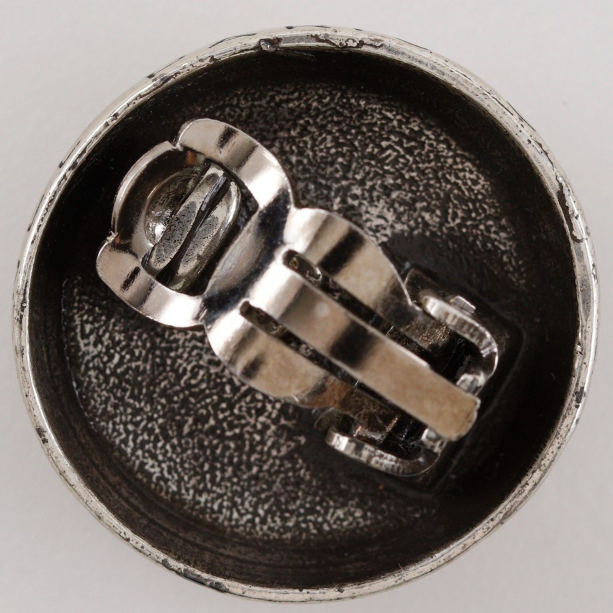 CC Logo Clip-On Earrings Silver-Tone Metal Silver-Tone Metal