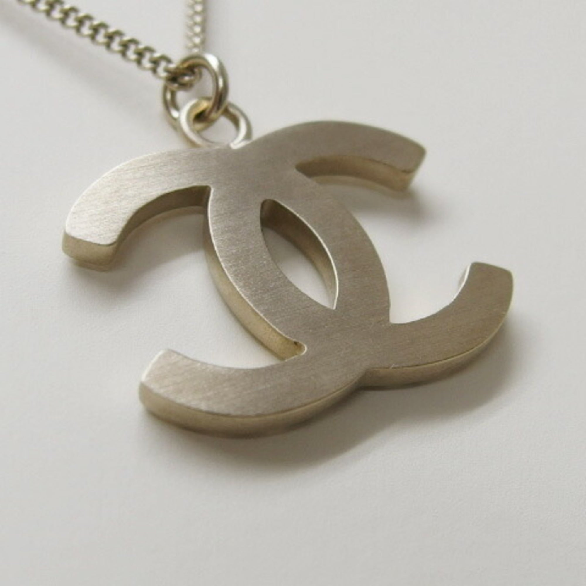 CC Logo Pendant Necklace Gold-Tone Metal
