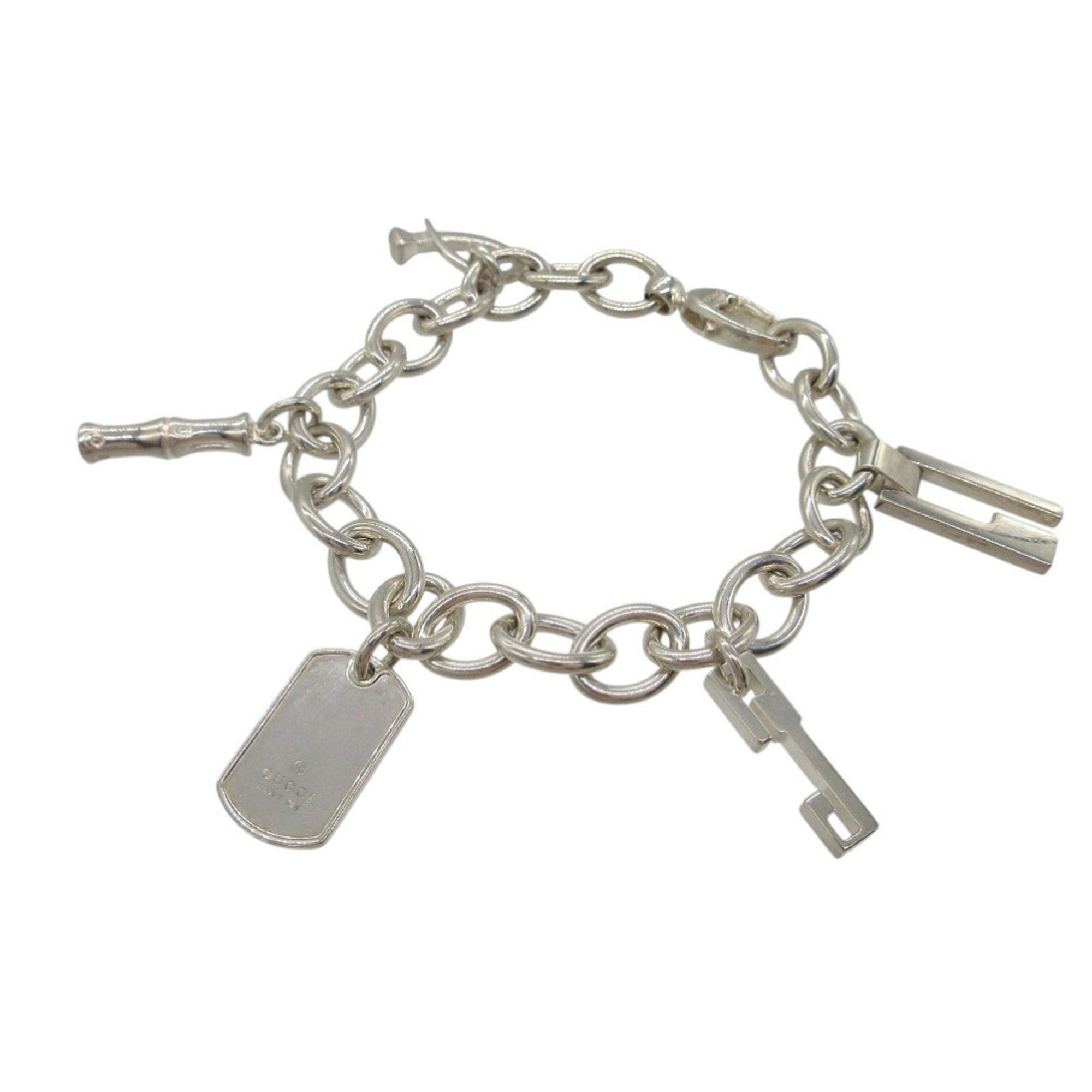 Bracelet Sterling Silver Bamboo G Dog Tag Icon