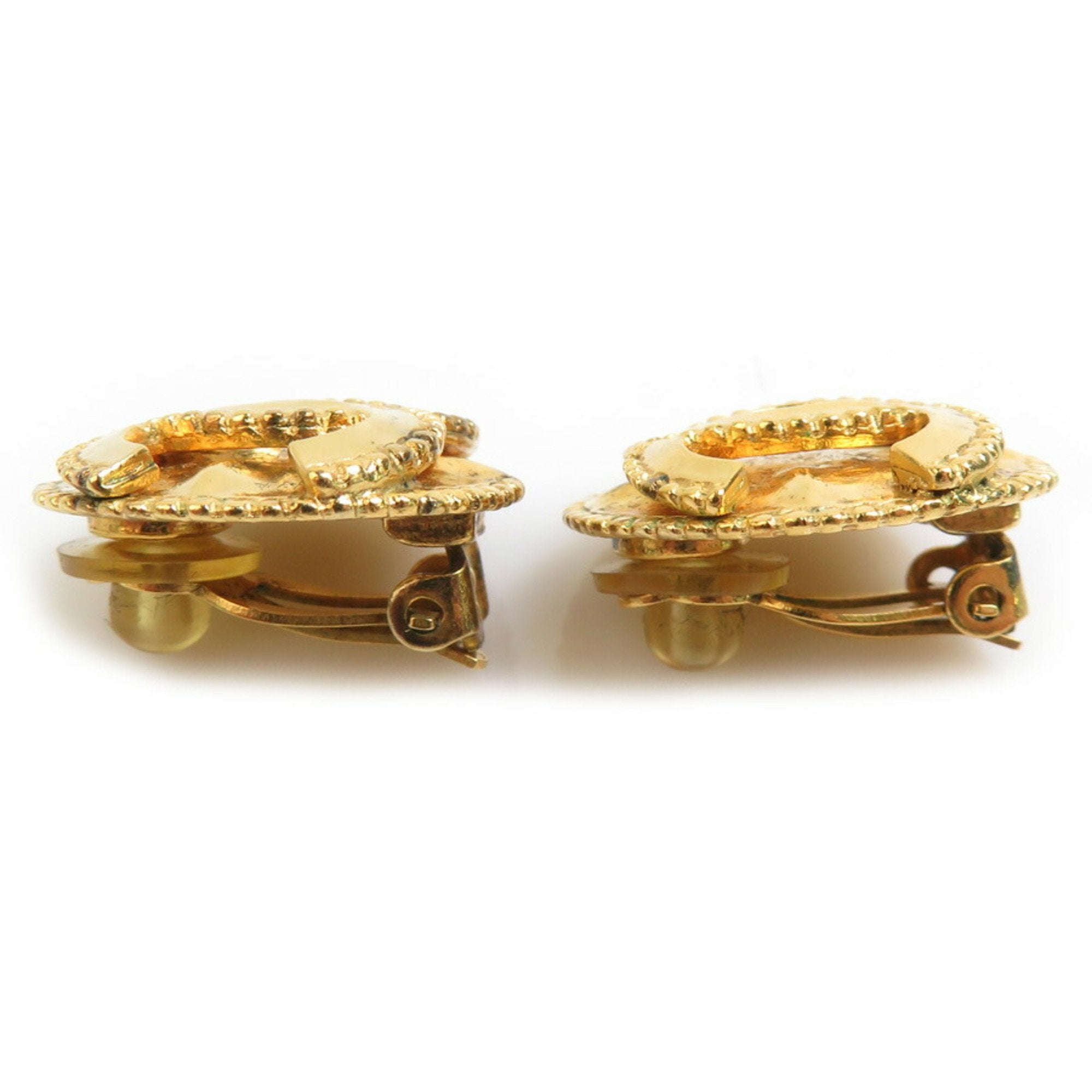 CC Logo Clip-On Earrings Gold-Tone Metal Gold-Tone Metal