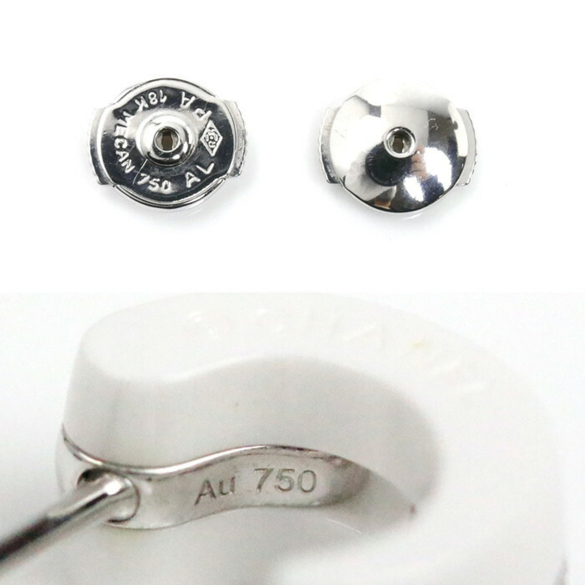 Earrings 18K White Gold and Ceramic