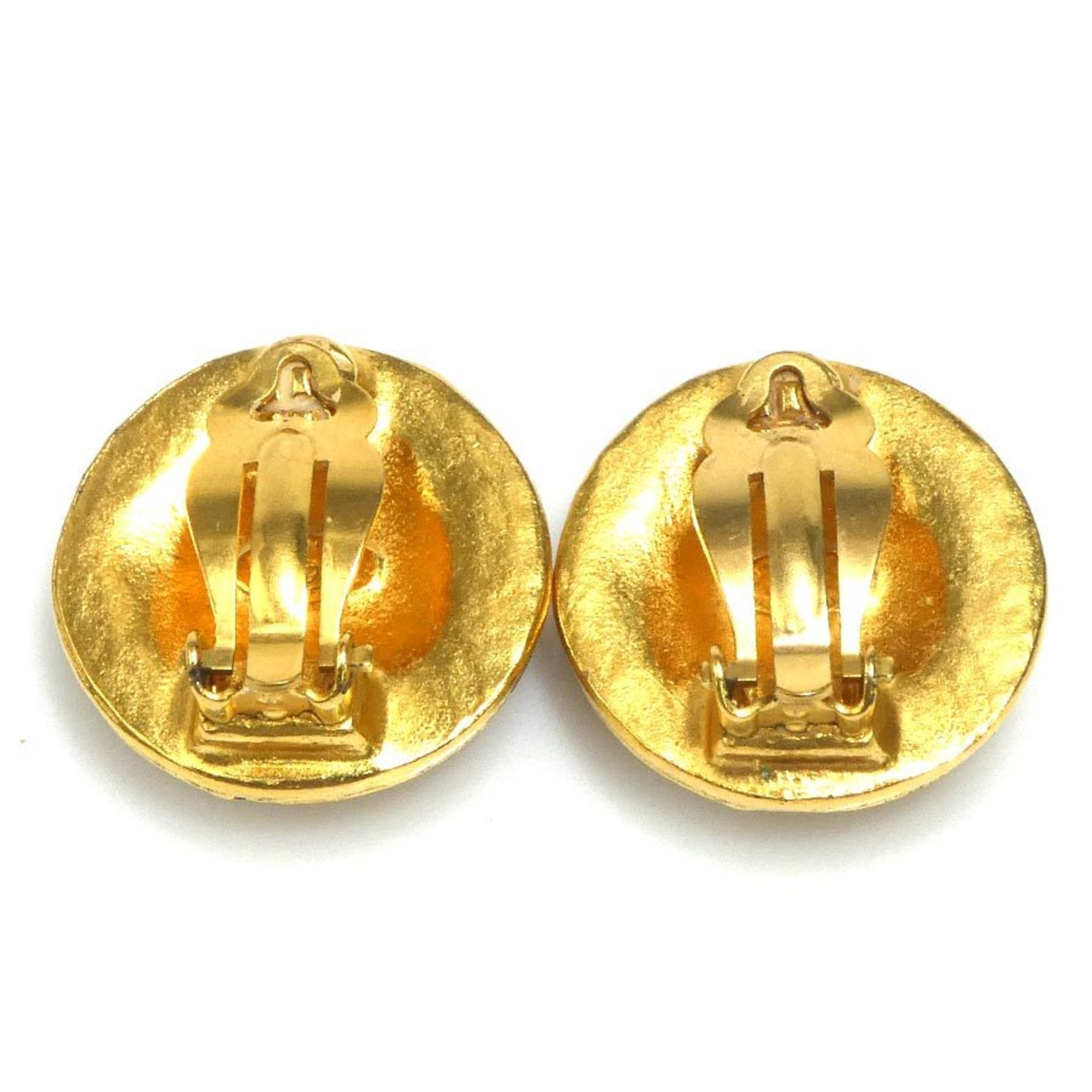 CC Logo Clip-On Earrings Gold-Tone Metal Gold-Tone Metal
