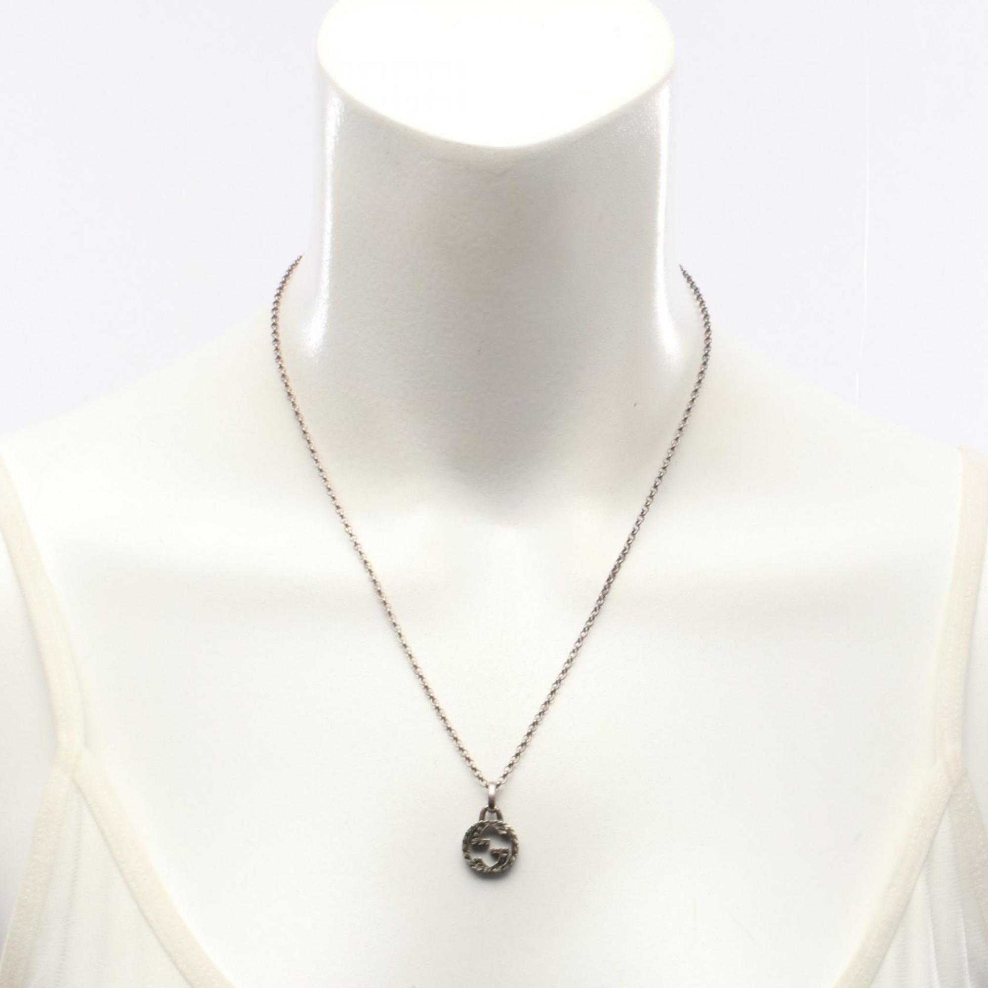 Interlocking G Pendant Necklace Sterling Silver