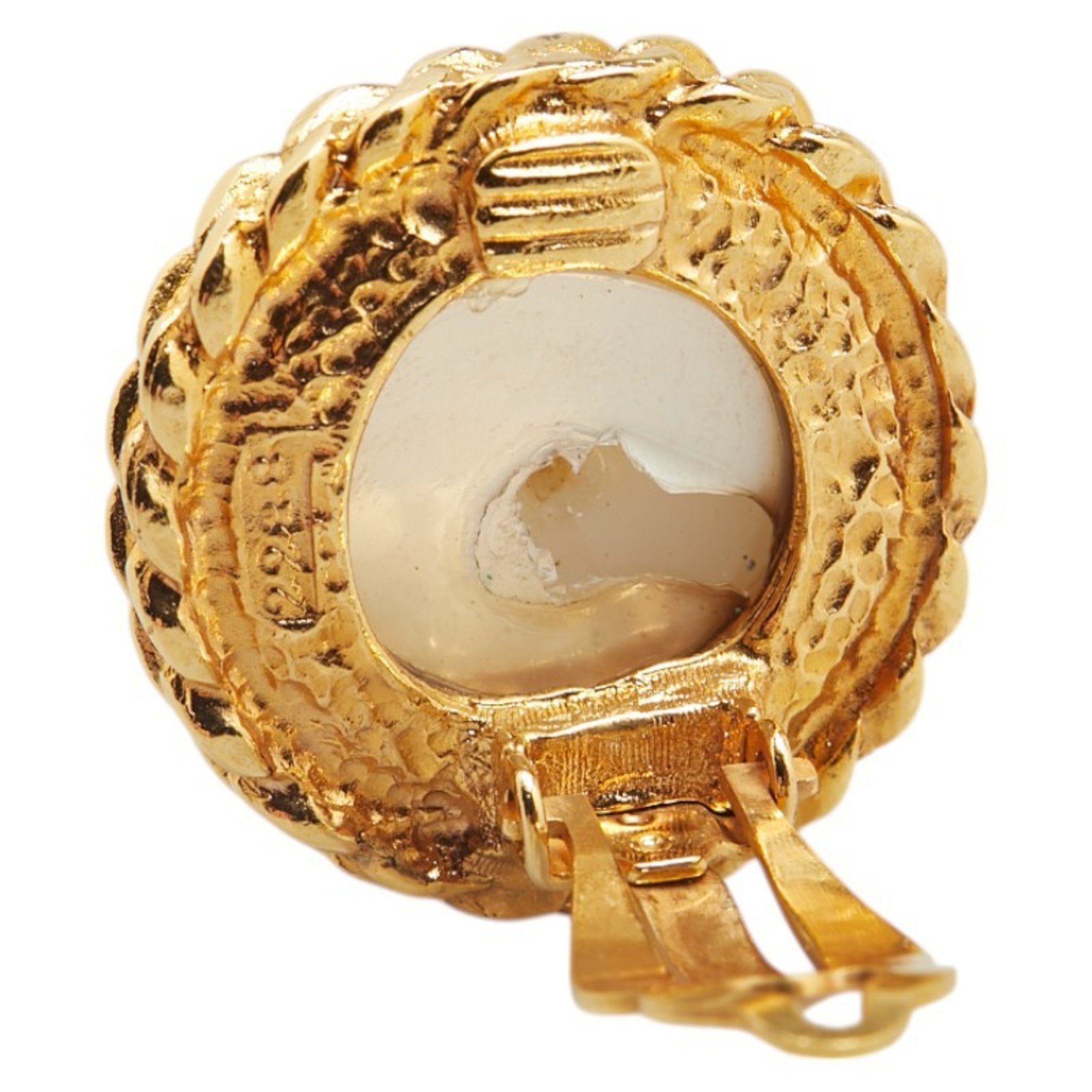 Clip-On Earrings Pearl Clip-On Gold-Tone Metal