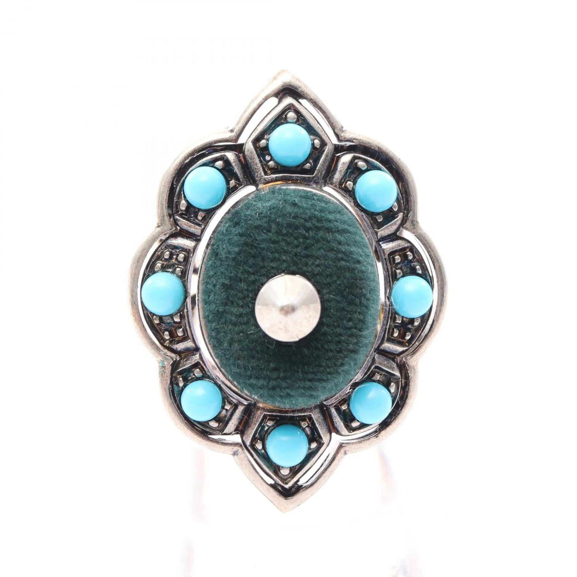 Ring Blue and Silver with Turquoise