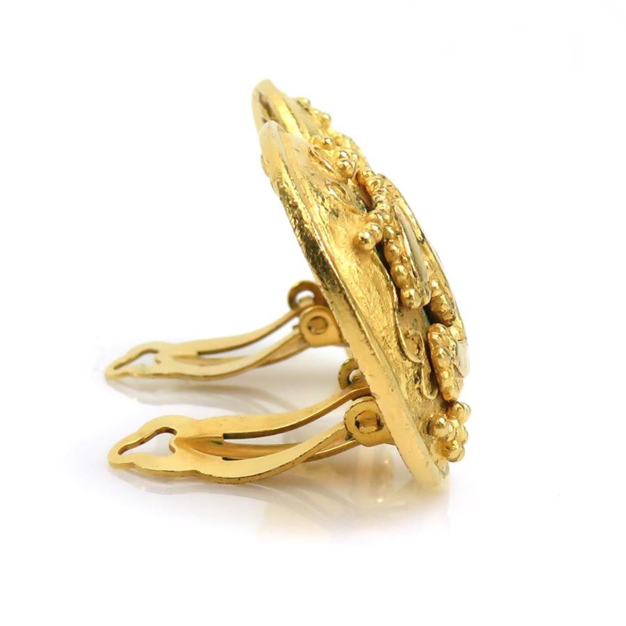 CC Logo Clip-On Earrings Gold-Tone Metal Gold-Tone Metal