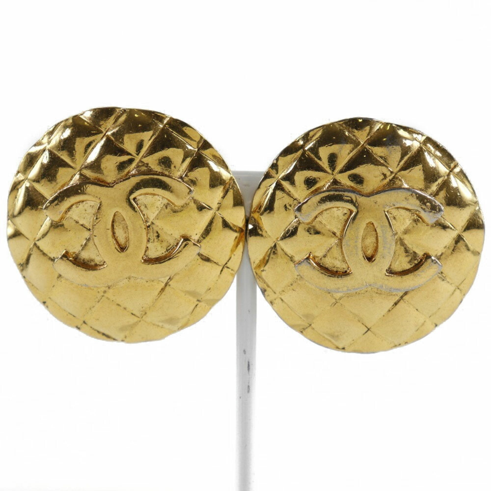 CC Logo Clip-On Earrings Gold-Tone Metal