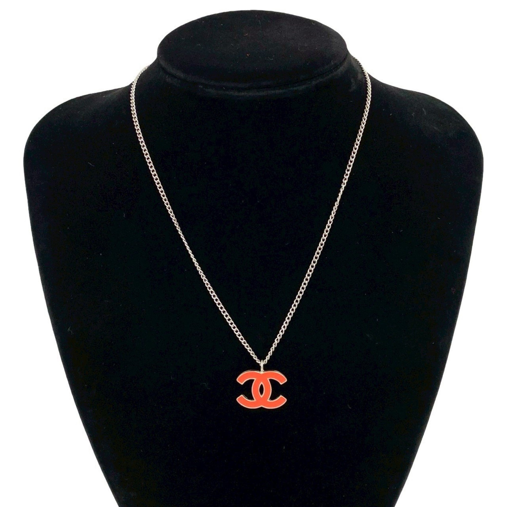 CC Logo Chain Pendant Necklace Sterling Silver