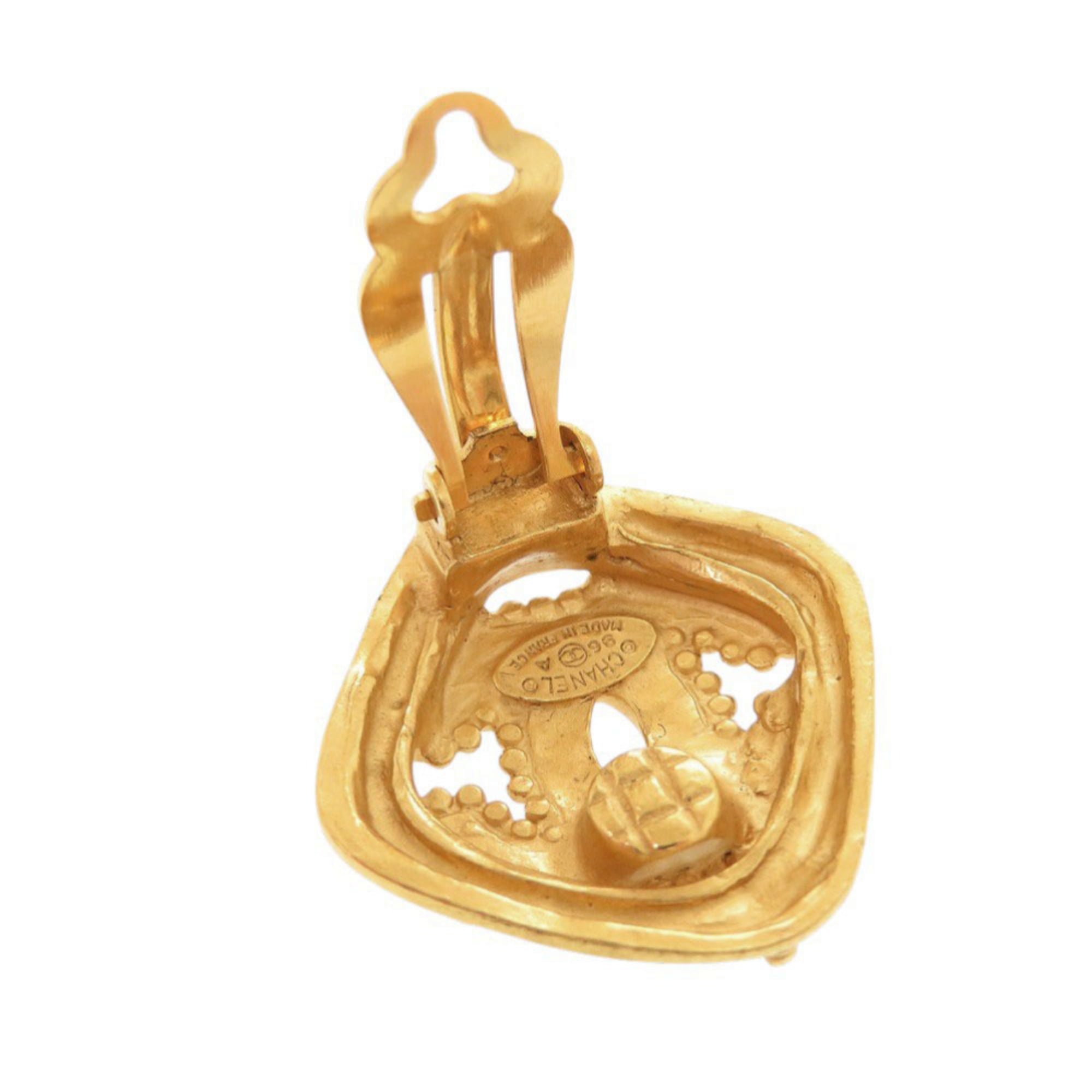 CC Logo Clip-On Earrings Gold-Tone Metal Gold-Tone Metal