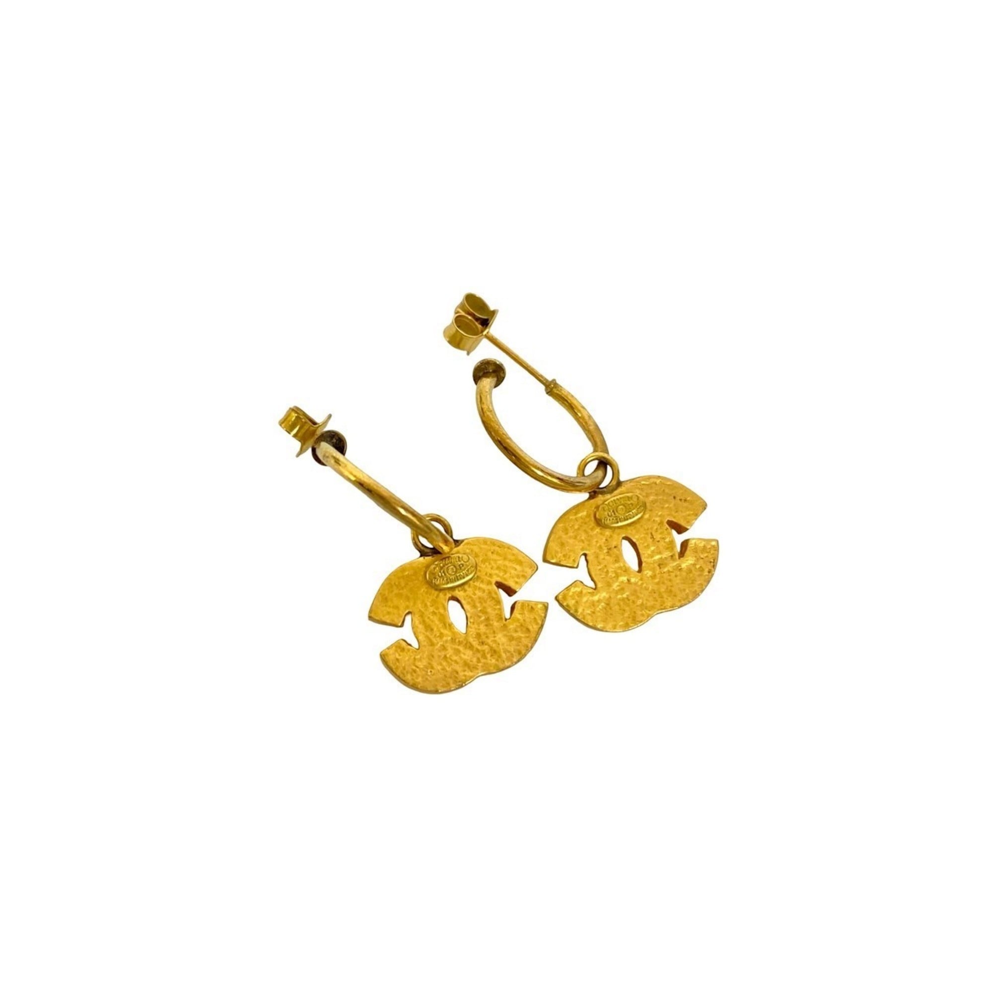 CC Logo Earrings Metal Gold-Tone Metal