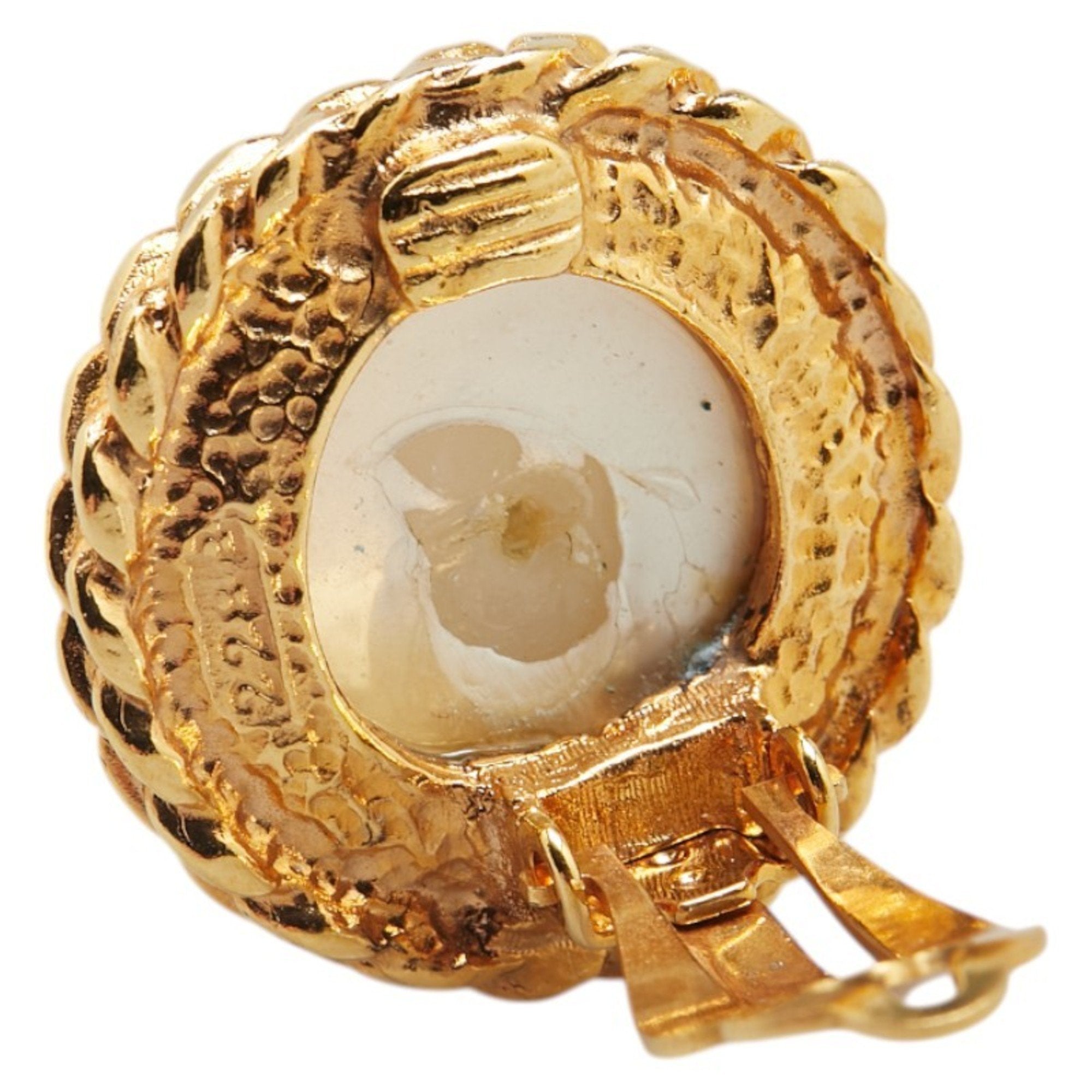 Clip-On Earrings Pearl Clip-On Gold-Tone Metal