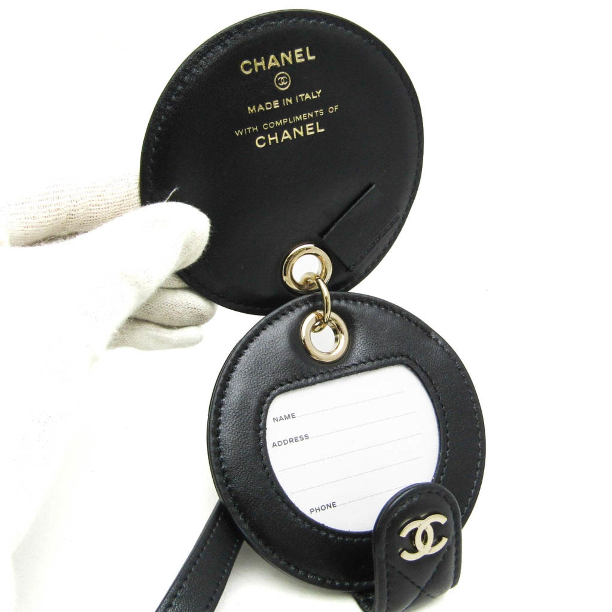 Matelasse Charm Leather Black Handbag Charm