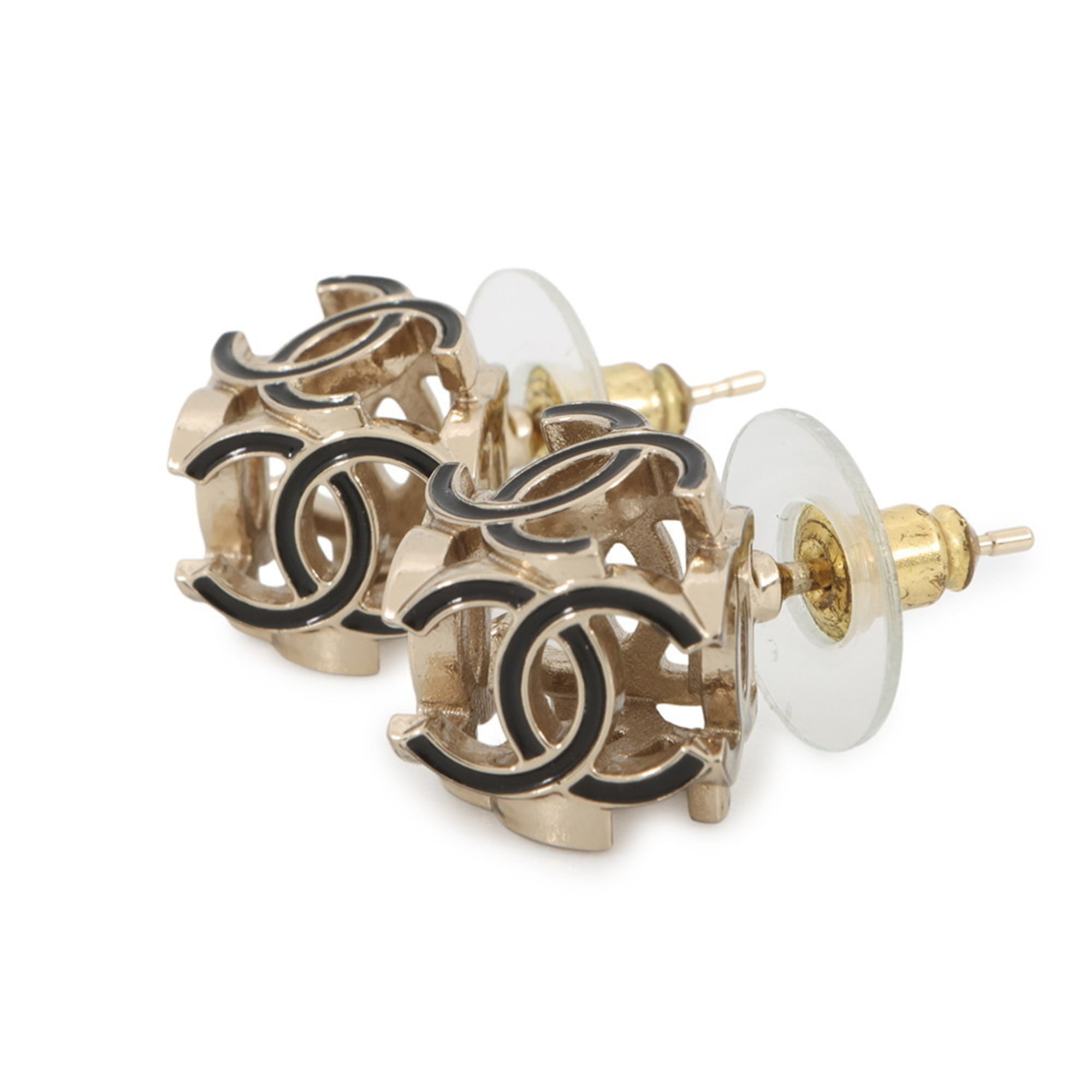 CC Logo Earrings Gold-Tone Metal Gold-Tone Metal