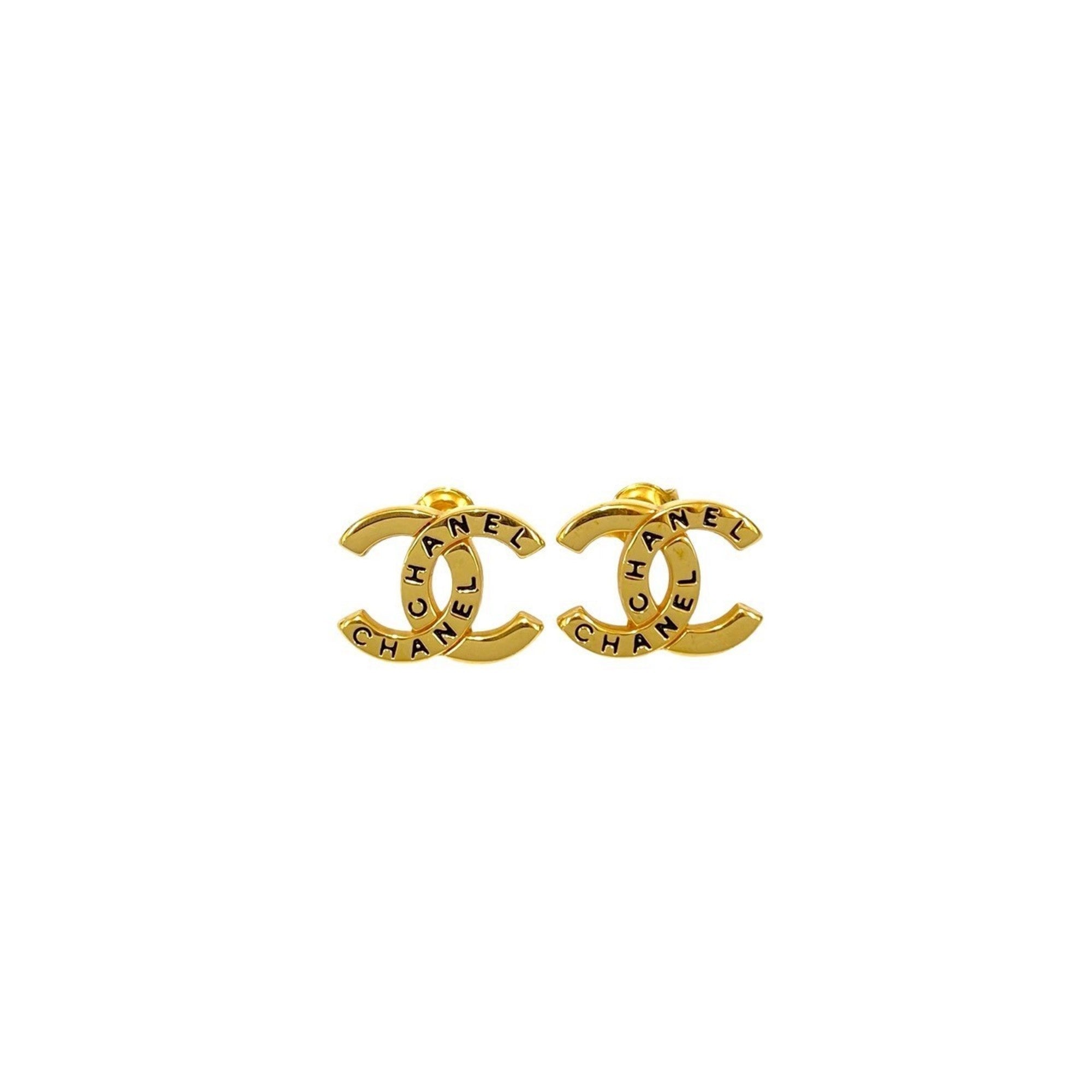 CC Logo Earrings Metal Gold-Tone Metal